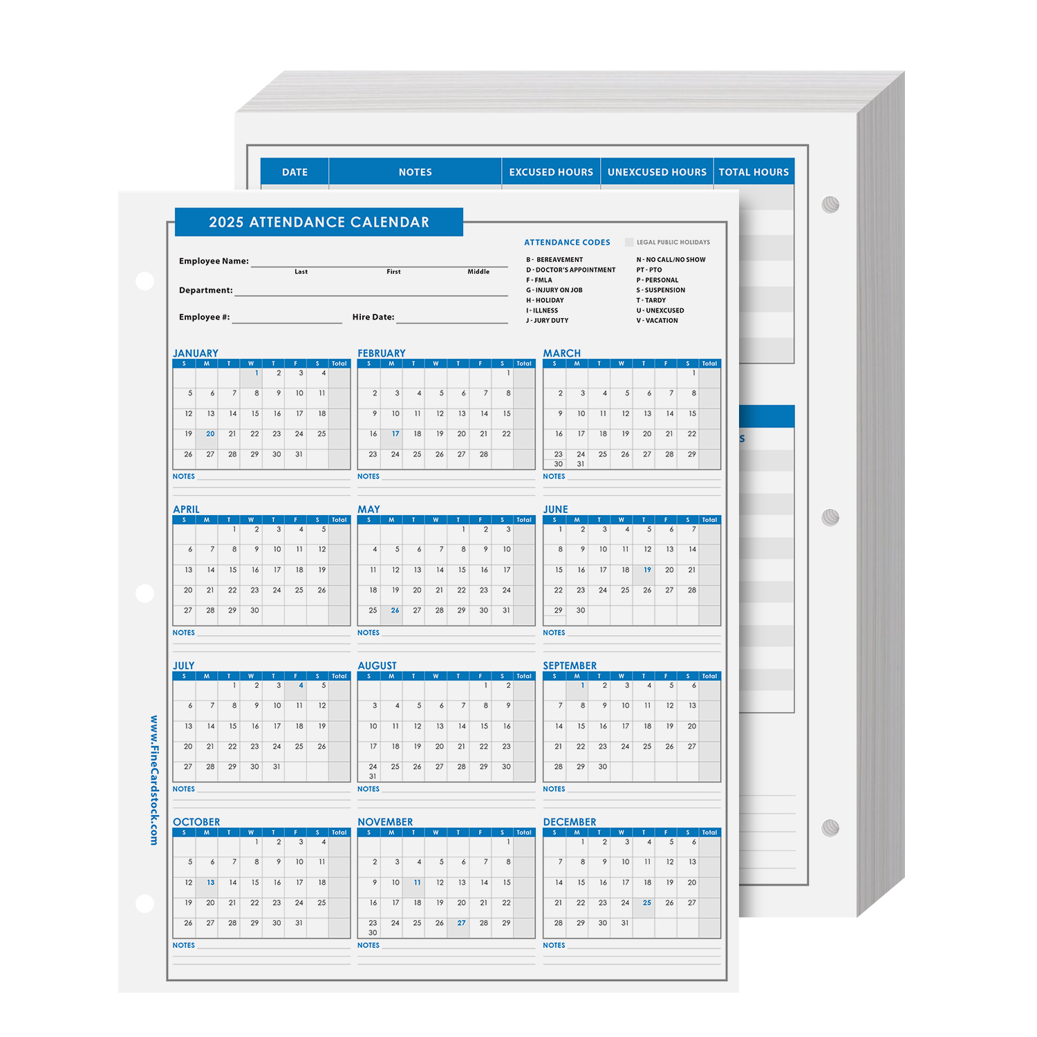 Employee Attendance Calendar Printable Printable Calendar