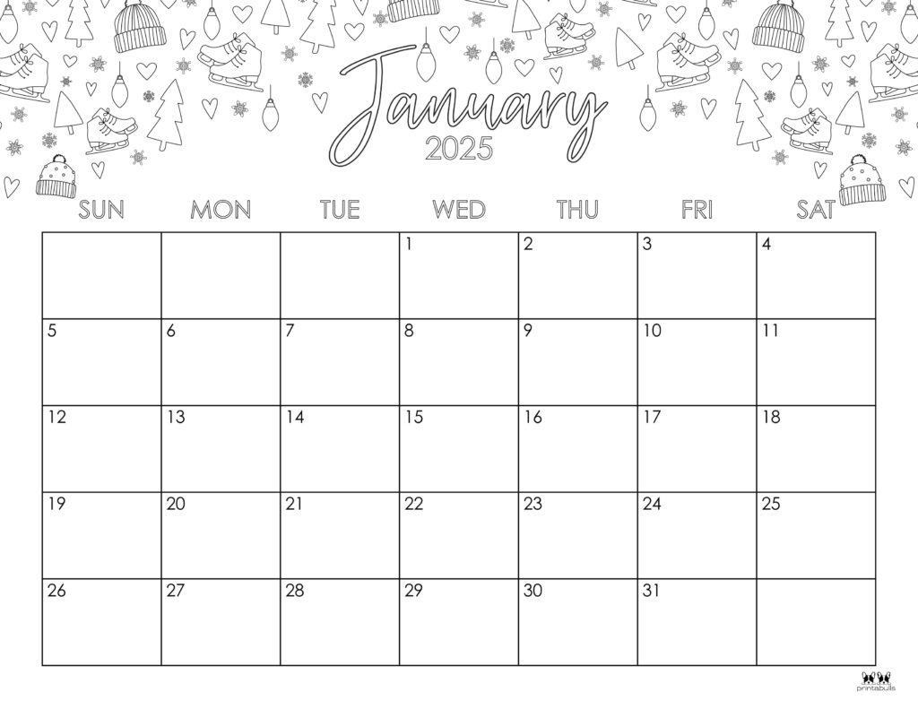 Free Printable January Calendar Cute Printable Calendar