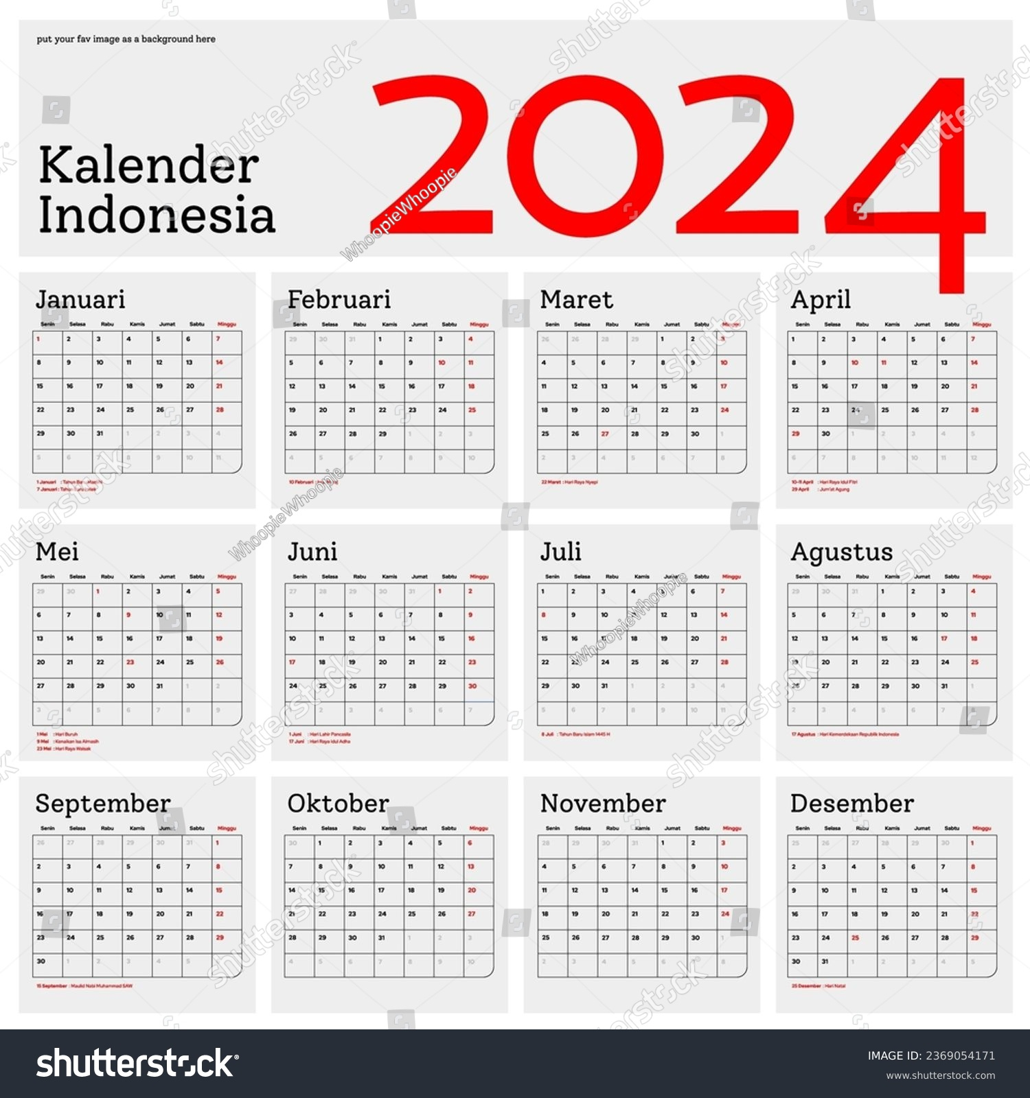 1,970 Indonesian Calendar 图片、库存照片、3D 物体和矢量图 | Printable Calendar 2024 Indonesia