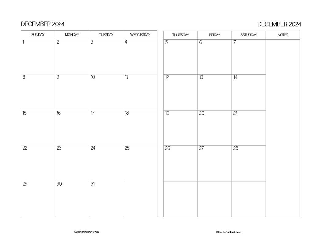2 Page Monthly Calendars 2024 - Calendarkart | Free Printable Calendar 2024 Two Months Per Page