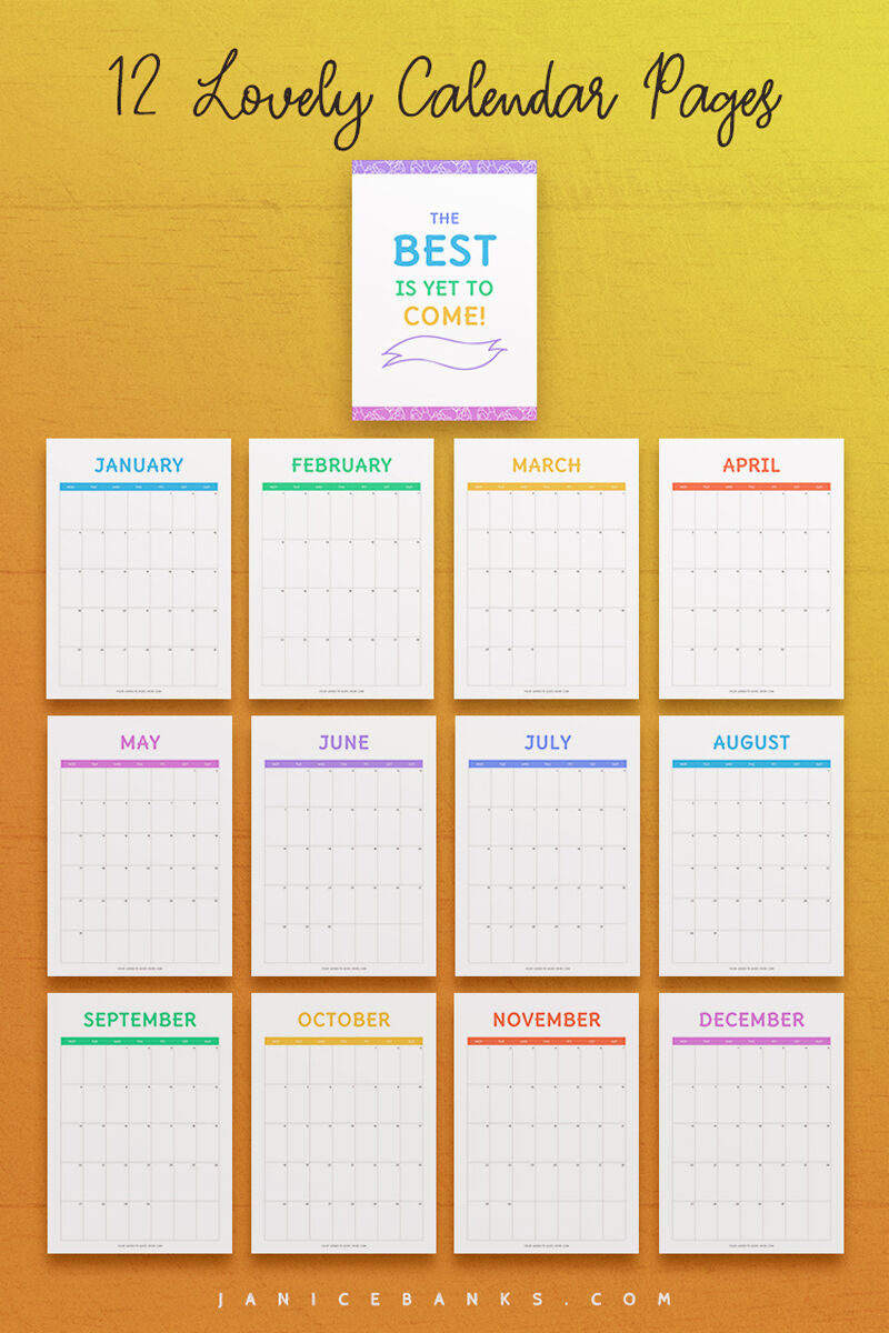 2022-2024 Friendly Calendar Indesign Template For Commercial Use | Calendar Template Indesign 2024
