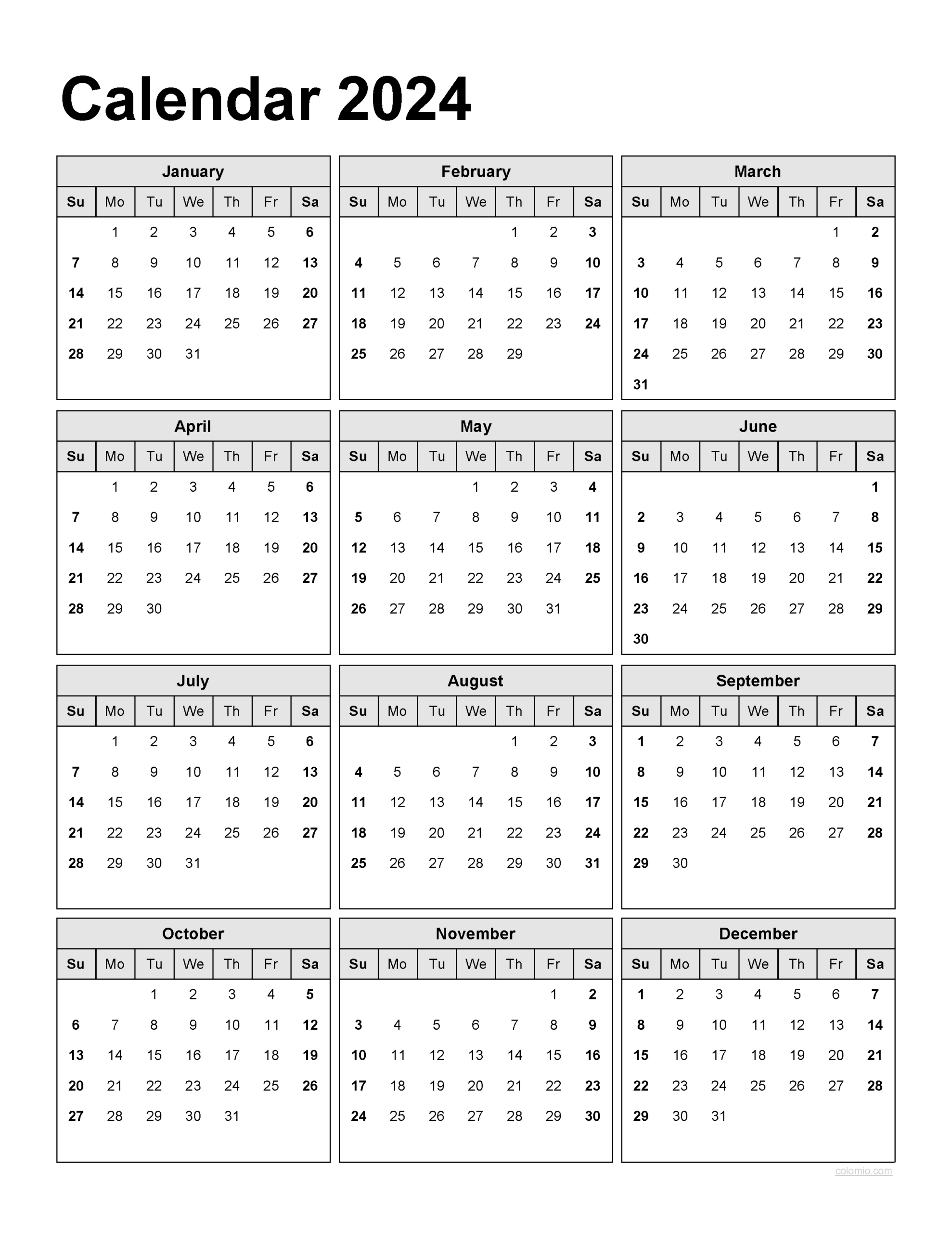 2023 &Amp;Amp;Amp; 2024 Calendar, Monthly Calendars, With Calendar Maker | 1 Year Printable Calendar 2024