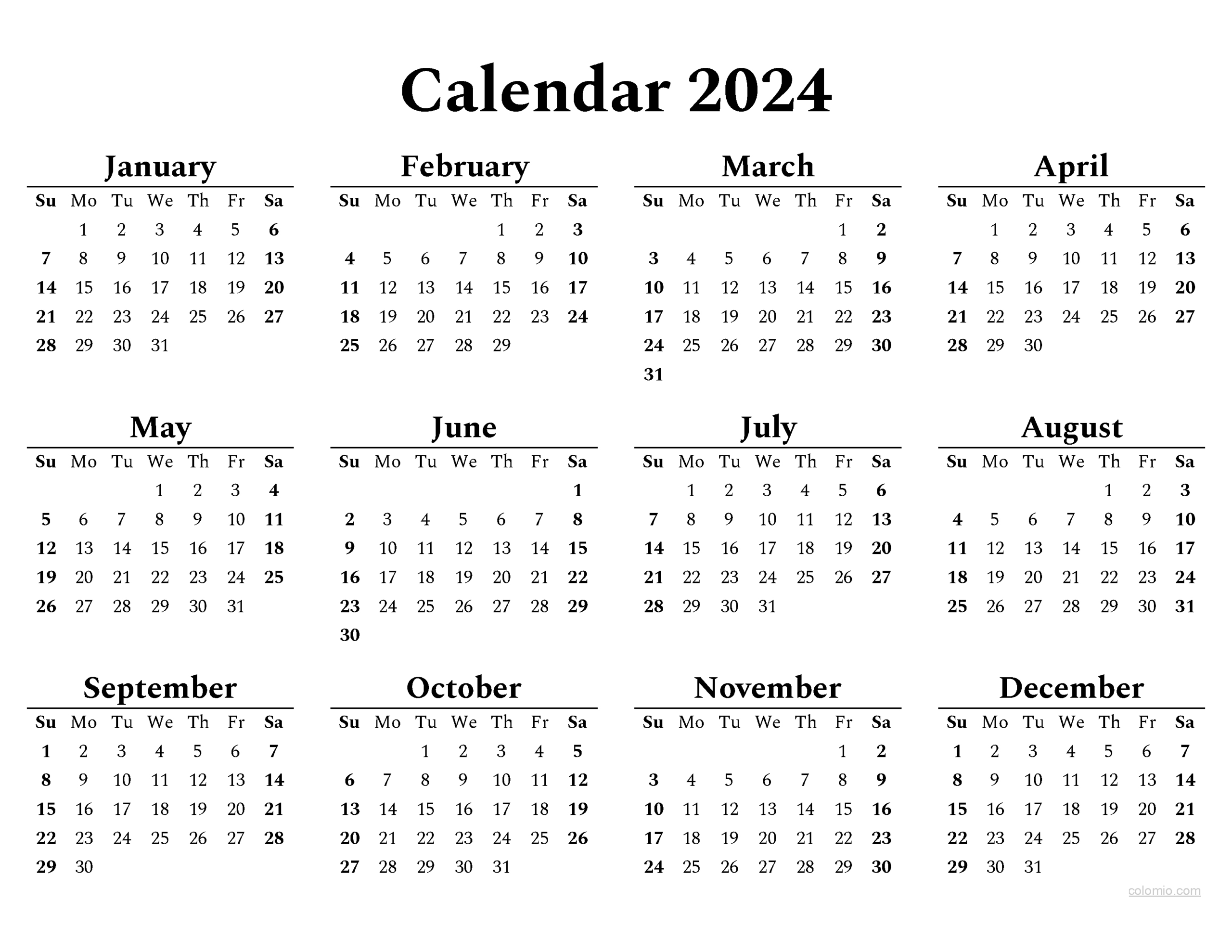 2023 &amp;amp; 2024 Calendar, Monthly Calendars, With Calendar Maker | Custom Printable Calendar 2024