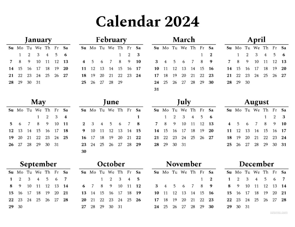 Printable Calendar 2024 Png | Printable Calendar 2024