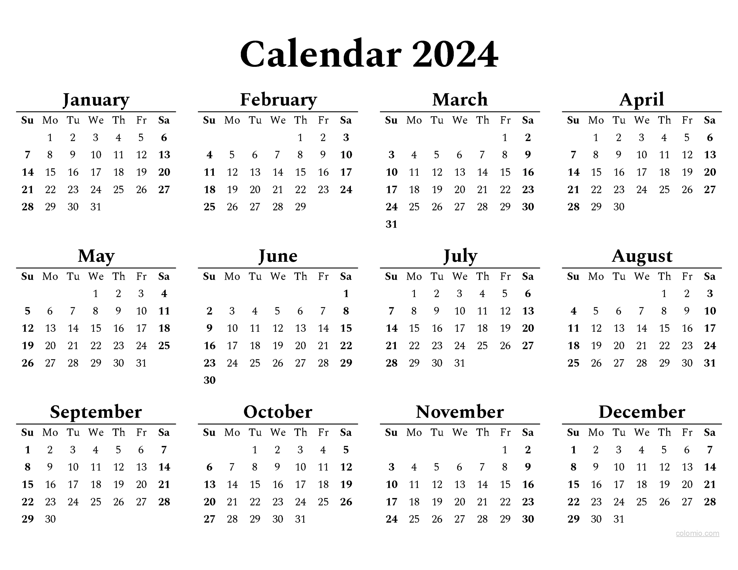 Printable Calendar 2024 Png | Printable Calendar 2024