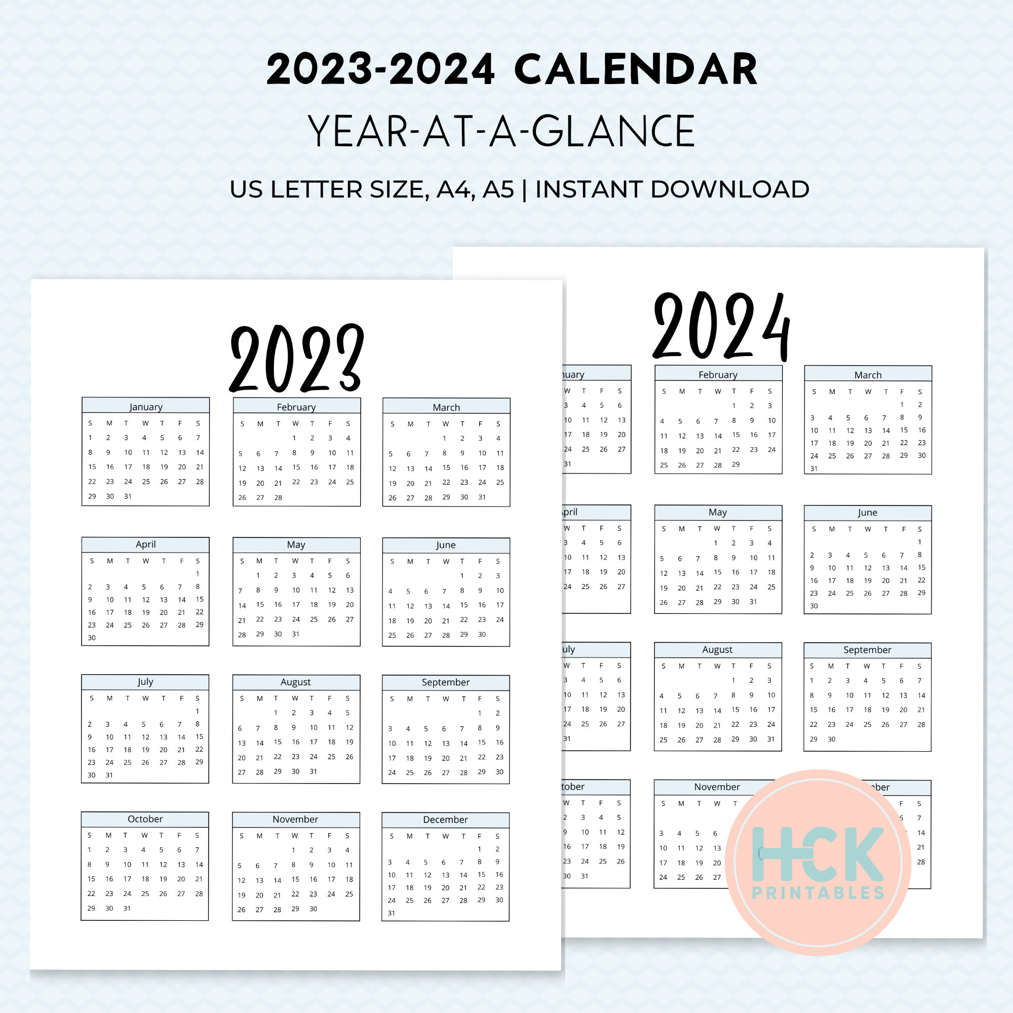 2023-2024 Calendar Yearly Calendar Printable 2023-24 Printable | 2023 Calendar 2024 Printable Australia