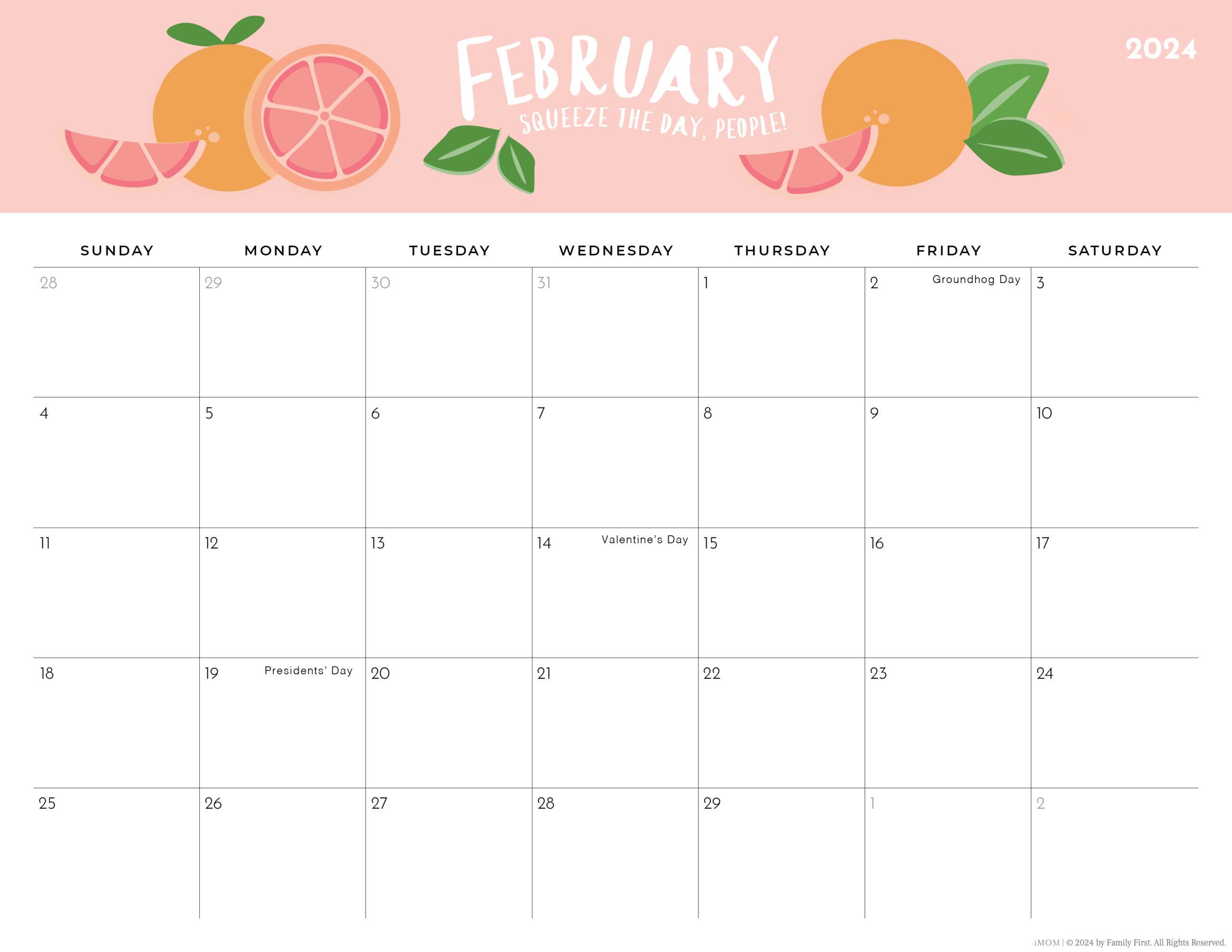 2023-2024 Foodie Printable Calendars For Moms - Imom | 2024 Printable Calendar Imom