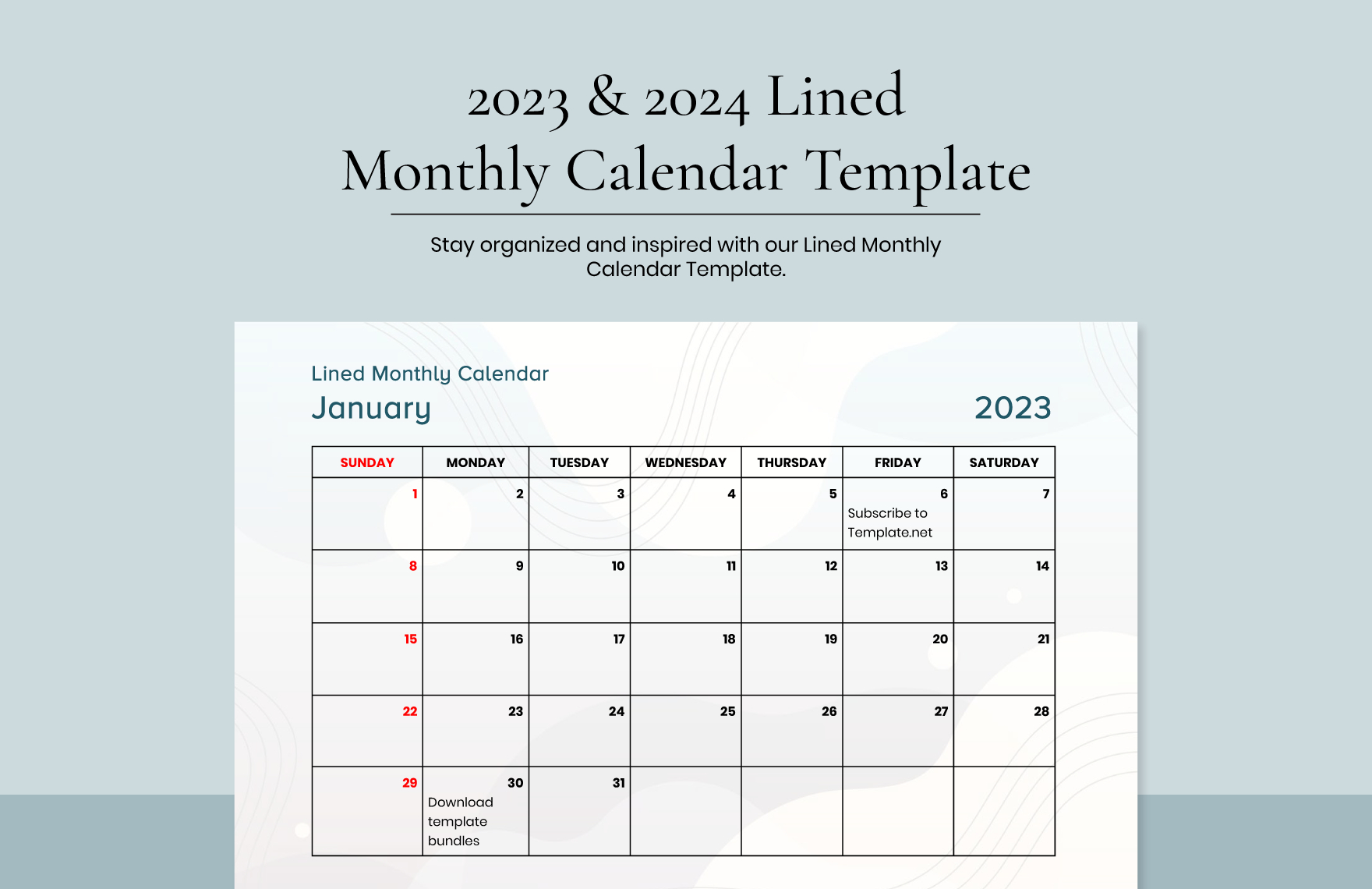 2023 &Amp;Amp;Amp; 2024 Lined Monthly Calendar Template - Download In Word | Calendar Template 2024 Google Docs