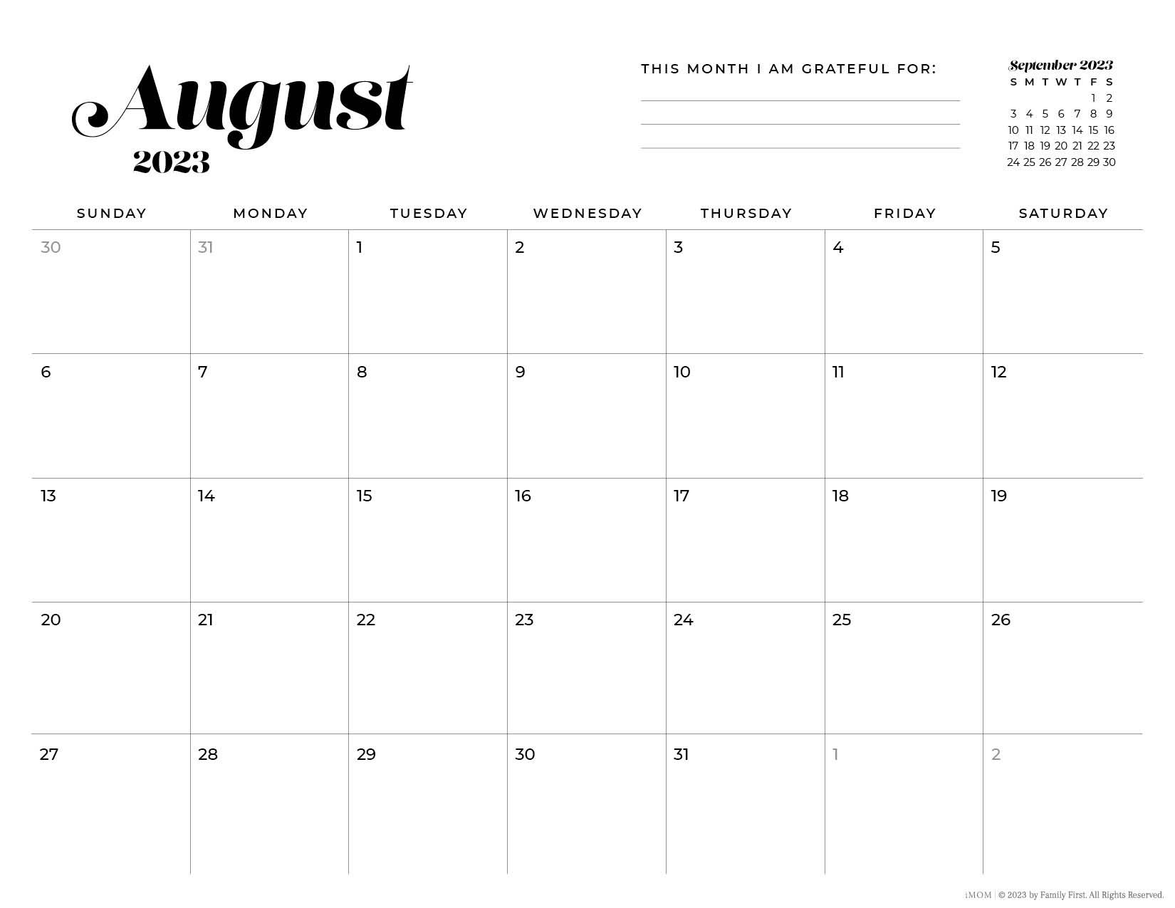 2023-2024 Simple Printable Calendar For Moms - Imom | Printable | Printable Calendar 2024 Imom