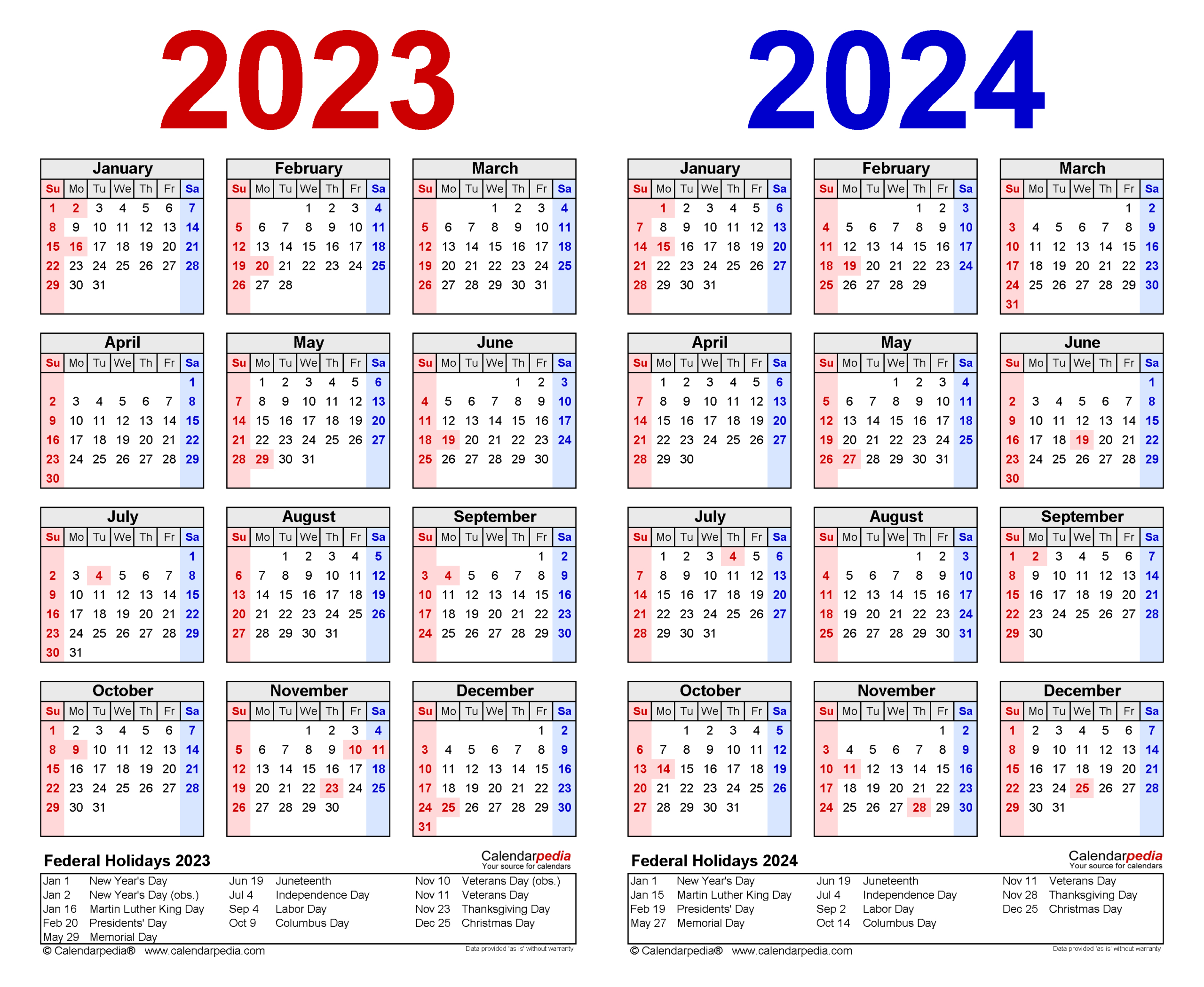 2023-2024 Two Year Calendar - Free Printable Pdf Templates | Printable Calendar 2023 And 2024