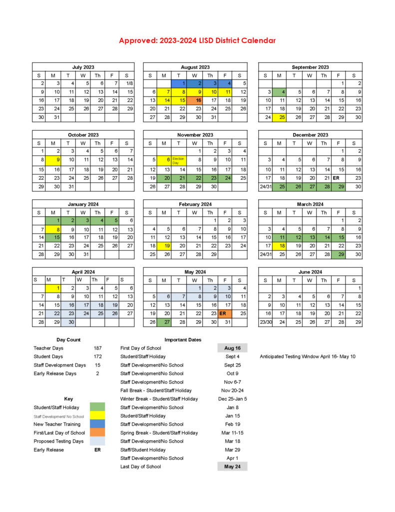 2023–24 Academic Calendar Approved; 2024–25 Drafted | Leander Isd News | Gisd Calendar 2024 25 Printable