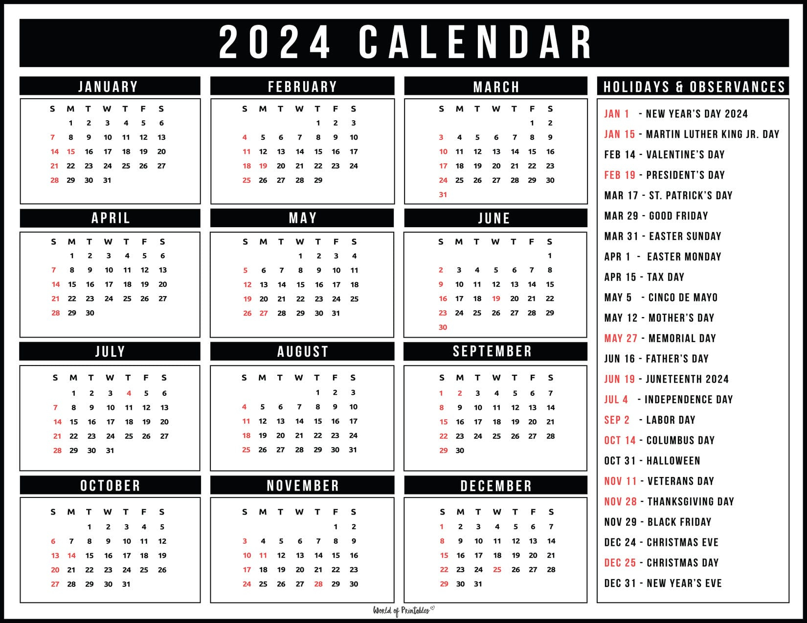 Printable Calendar 2024 Trinidad Printable Calendar 2024