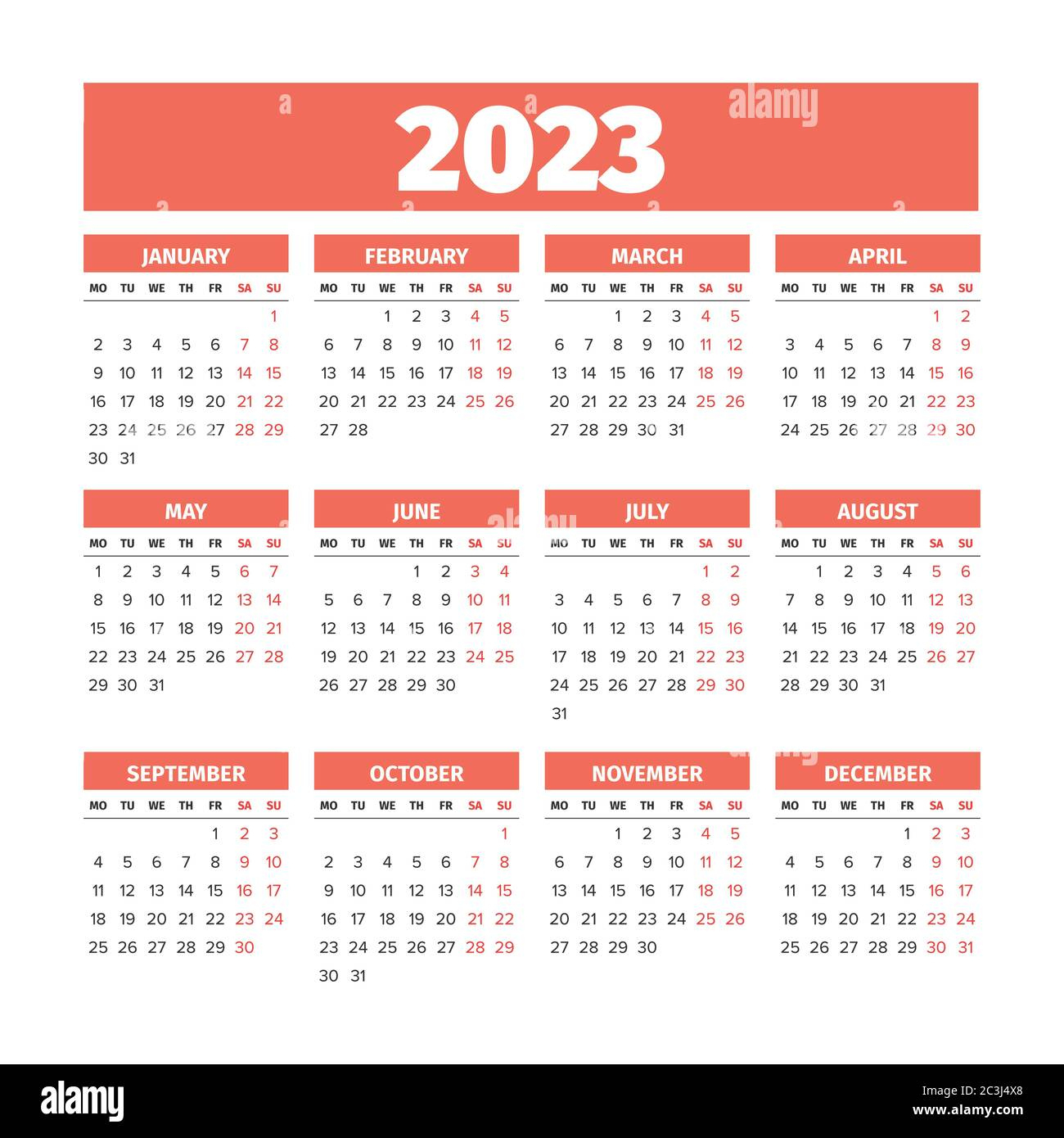 2023 Calendrier Avec Les Semaines Commence Le Lundi Image | Rci Weeks Calendar 2024 Printable