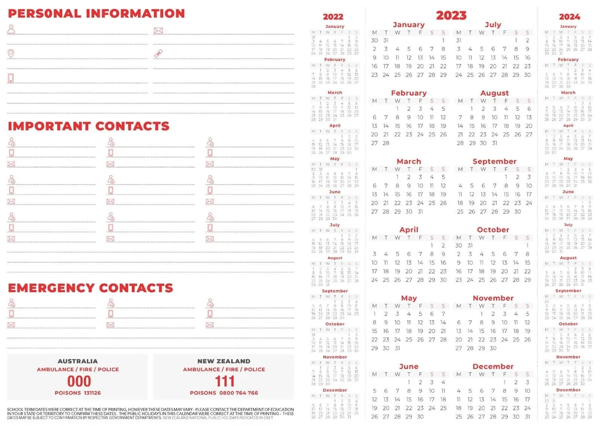 2023 Everyday Year Planner A4 Month To View Mtv Blackbartel | Gisd Calendar 2024 25 Printable