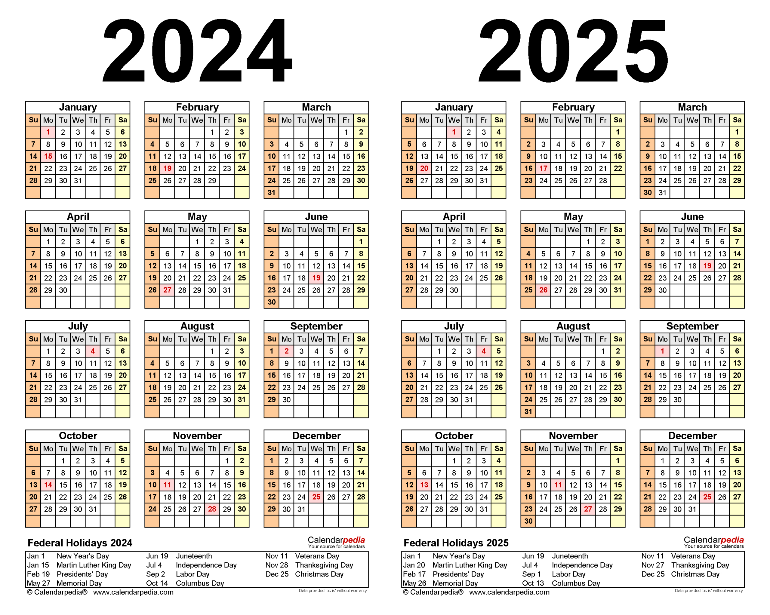 2024-2025 Two Year Calendar - Free Printable Pdf Templates | 2024 Calendar 2025 Printable PDF