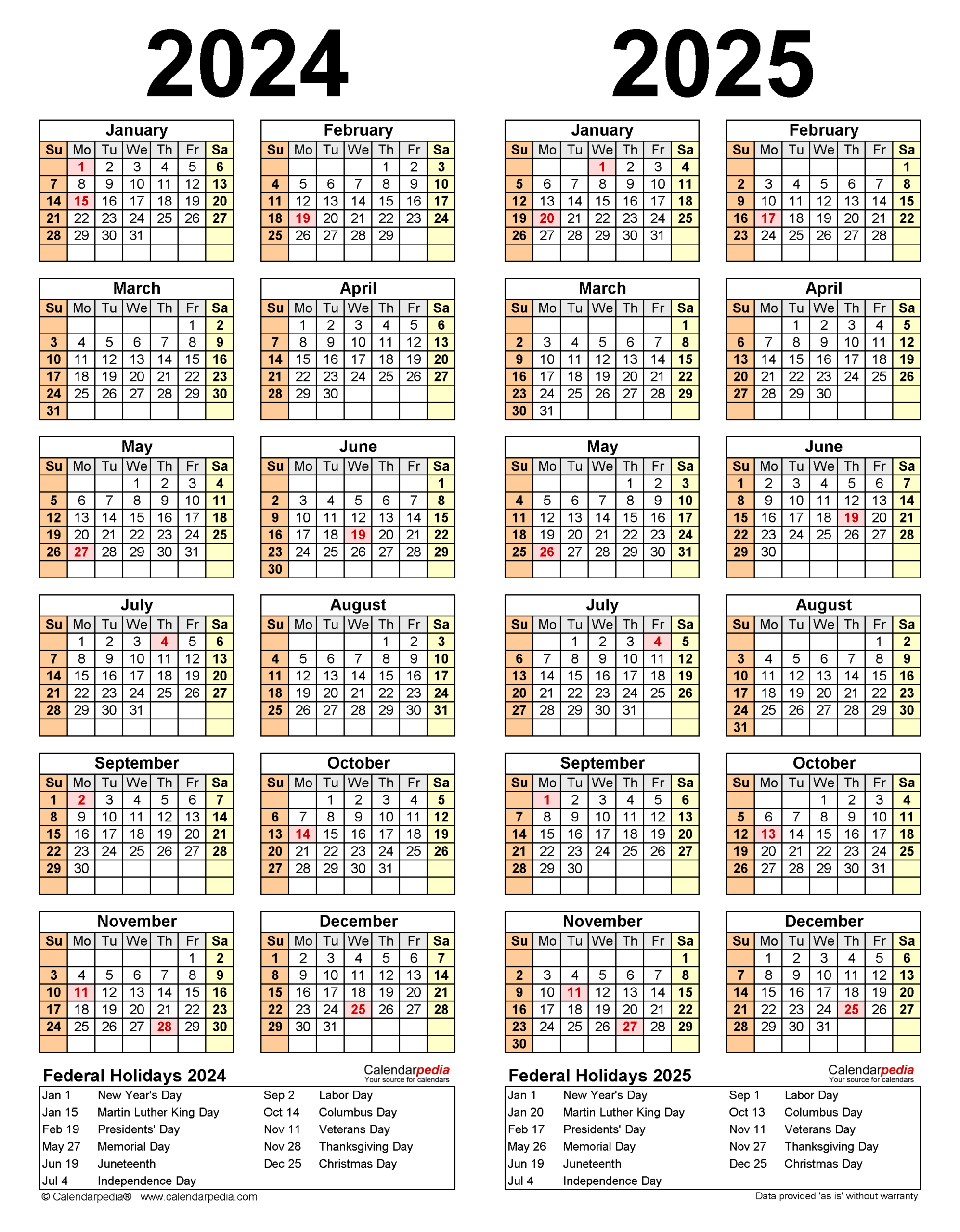 2024-2025 Two Year Calendar - Free Printable Pdf Templates | 2024 Calendar 2025 Printable PDF