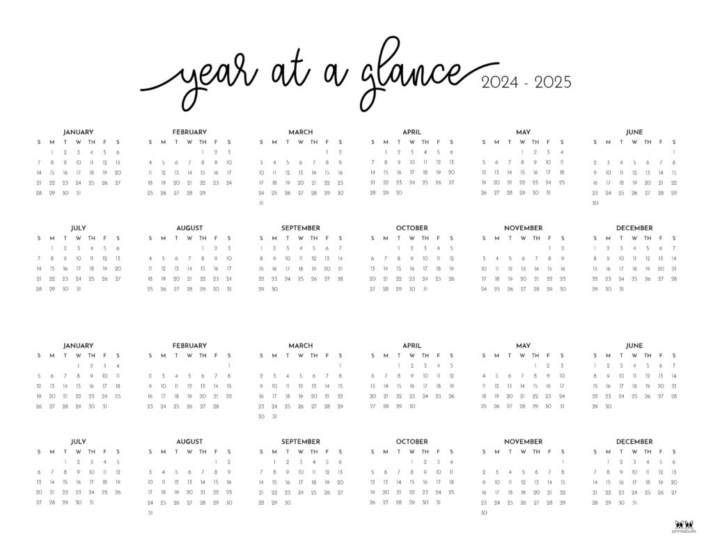 2024-2025 Two Year Calendars - 10 Free Printables | Printabulls | 2024 Calendar 2025 Printable Free Download