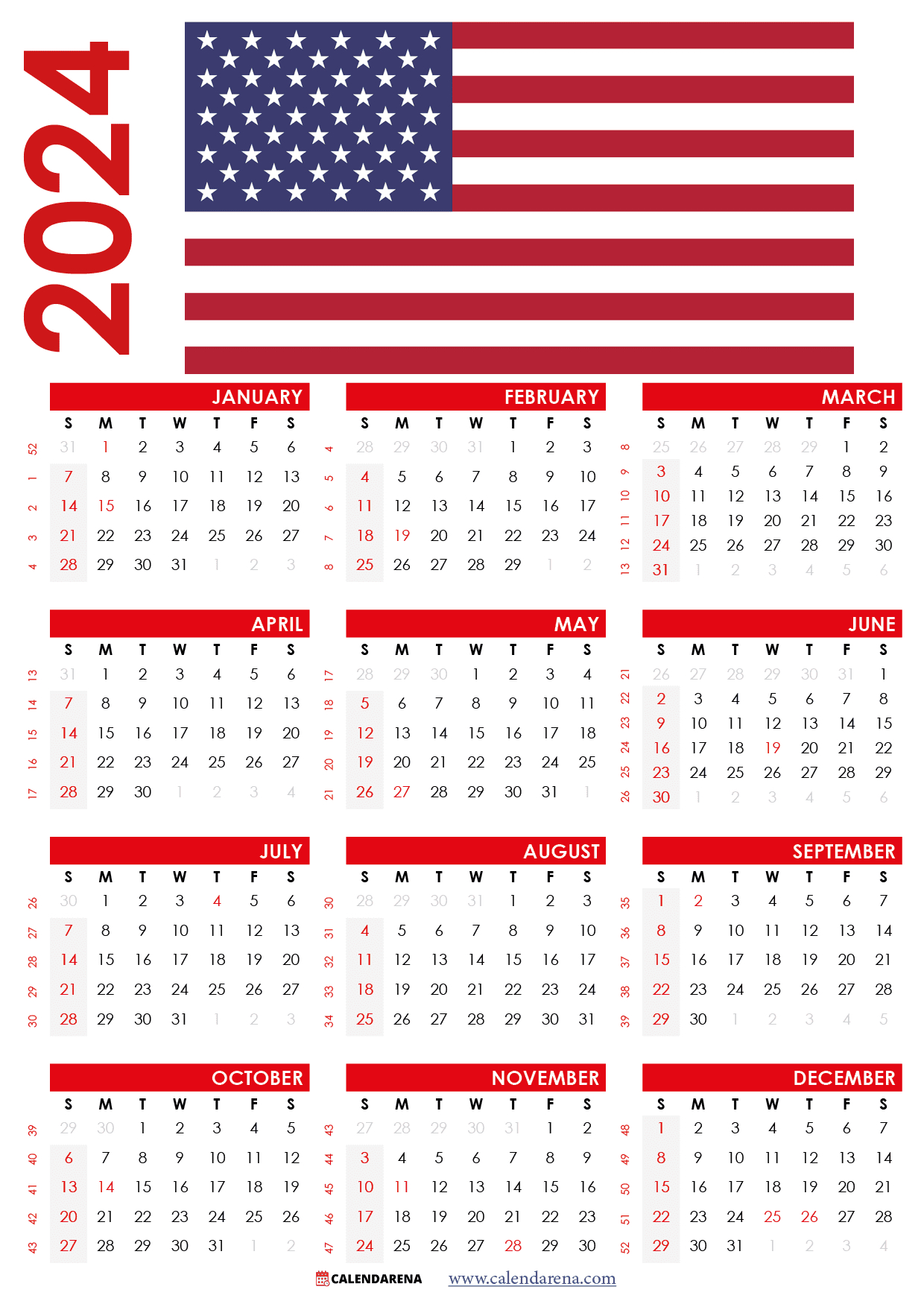 2024 Calendar: Dates And Holidays | 2024 Calendar With Holidays Nz Printable Free