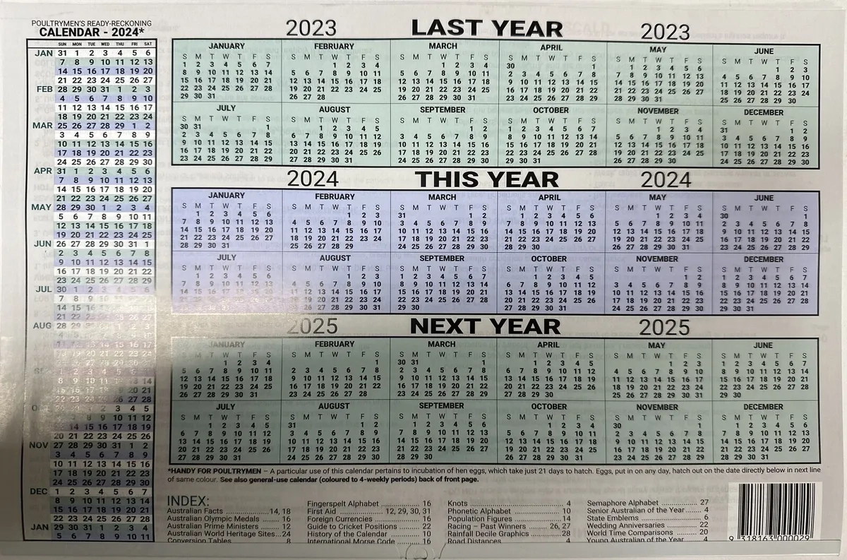 2024 Calendar Easy2C Australian Date Pad, Ese-2C Easy To See 4267 | 2024 Same Calendar Year As