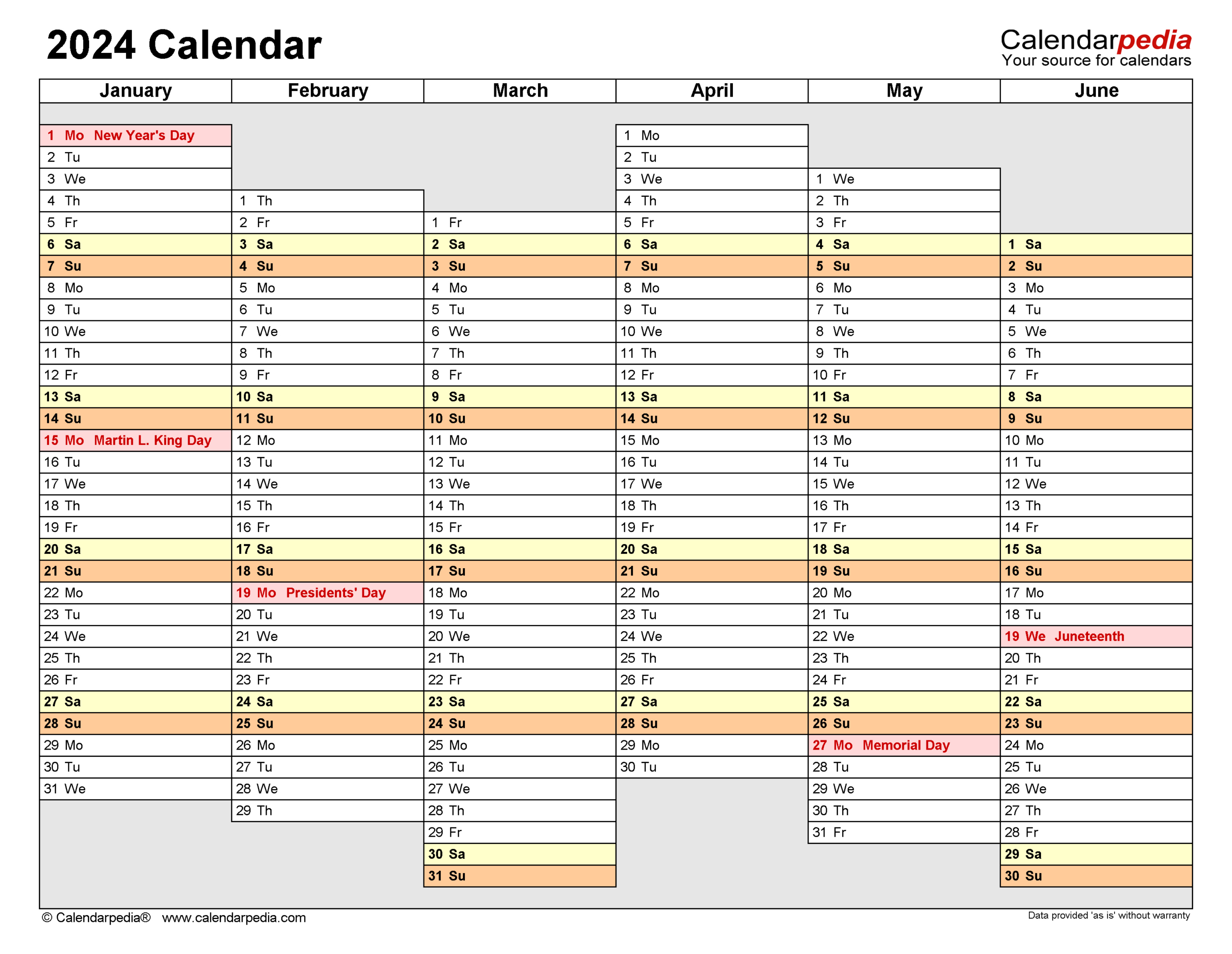 2024 Calendar - Free Printable Excel Templates - Calendarpedia | 2024 Printable Calendar By Month Excel