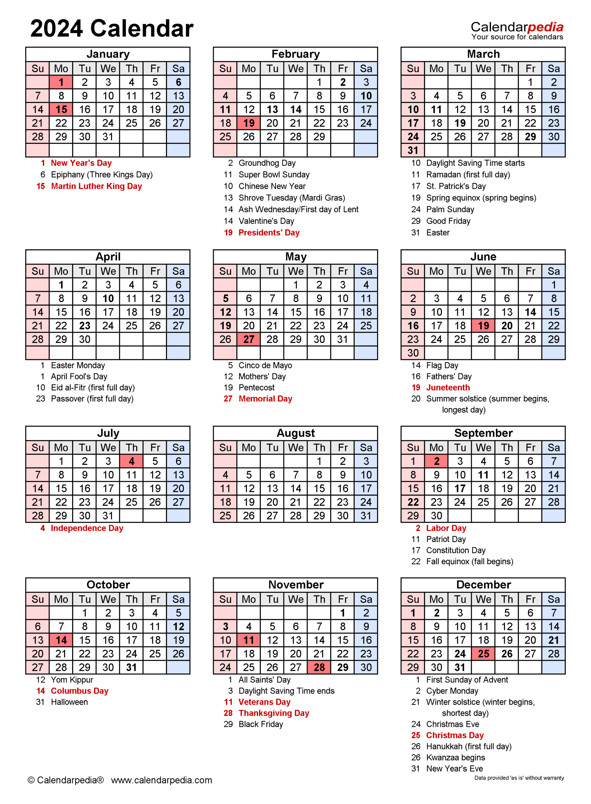 2024 Calendar - Free Printable Excel Templates - Calendarpedia | Calendar 2024 Printable Time And Date