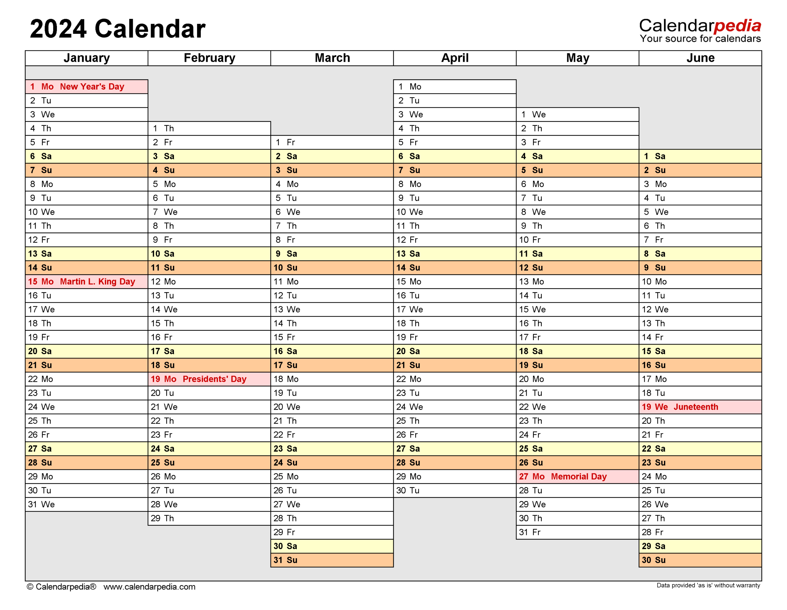 2024 Calendar - Free Printable Pdf Templates - Calendarpedia | Printable Calendar Planner 2024