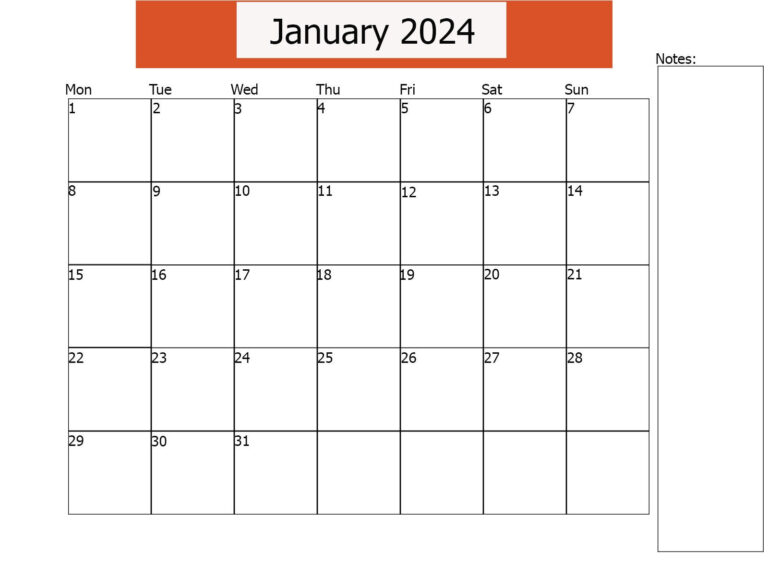 2024 Calendar January 2024 Printable Calendar Horizontal - Etsy | 2024 Calendar HK Printable