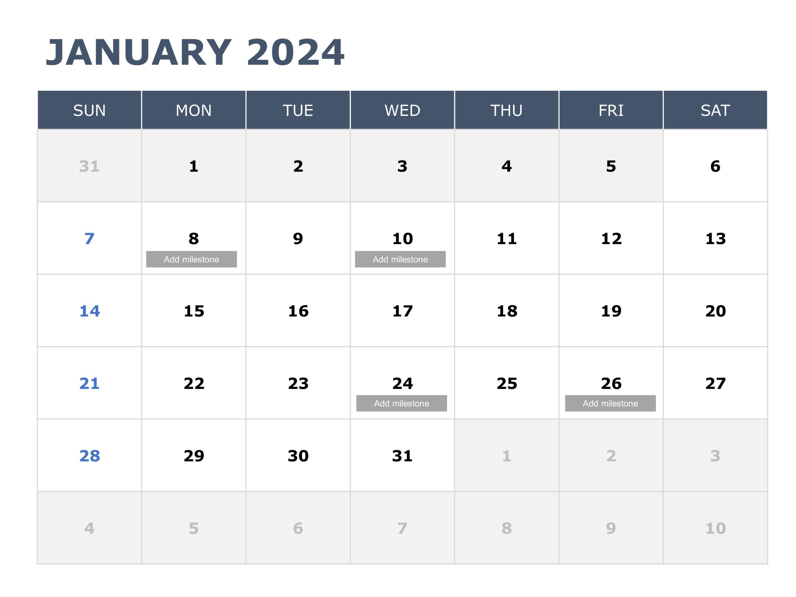 2024 Calendar Ppt Template | 2024 Calendar Printable Microsoft