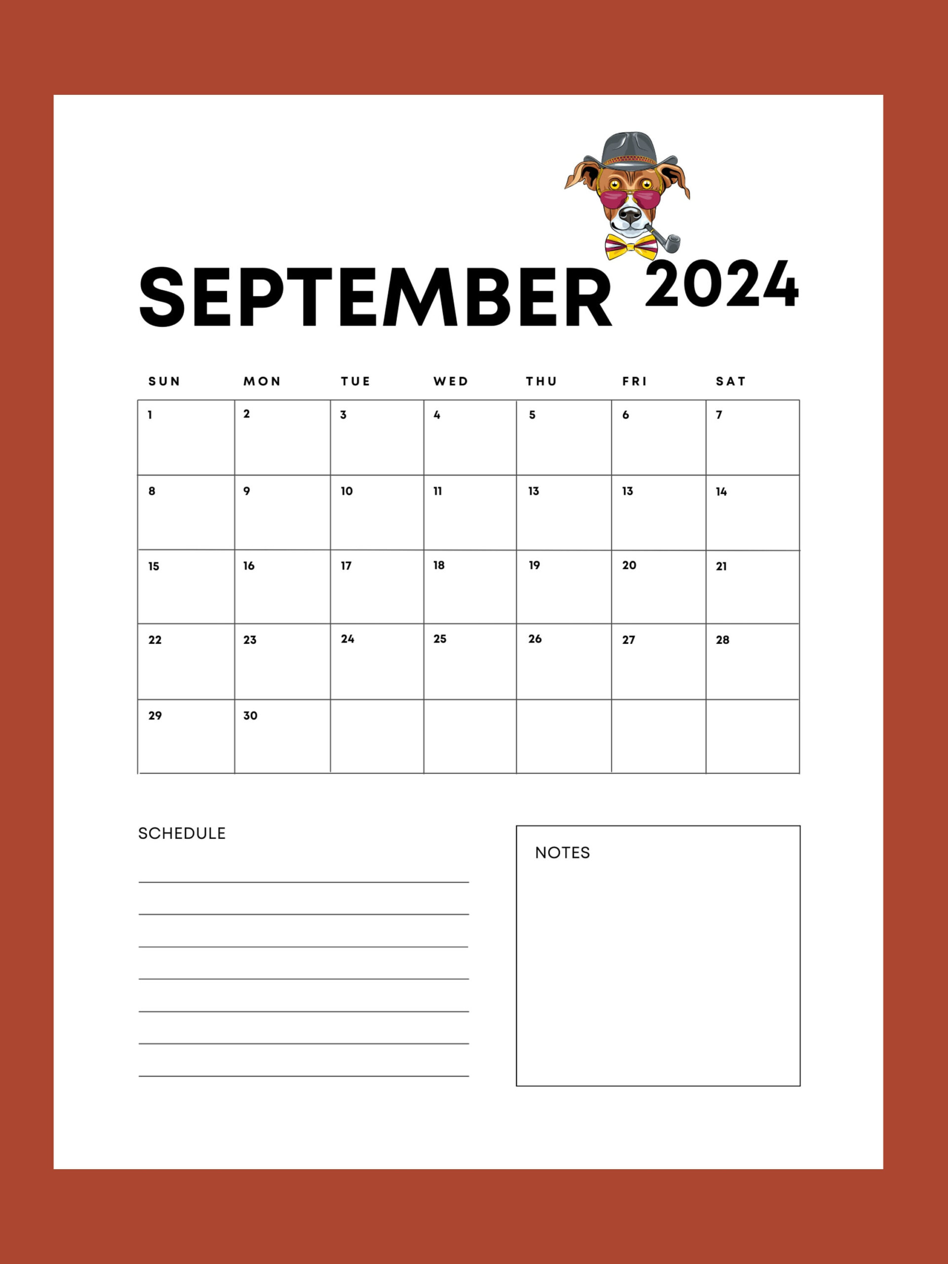 2024 Calendar Printable 12 Months Vertical Layout Watercolor - Etsy | Printable Calendar 2024 Sabah