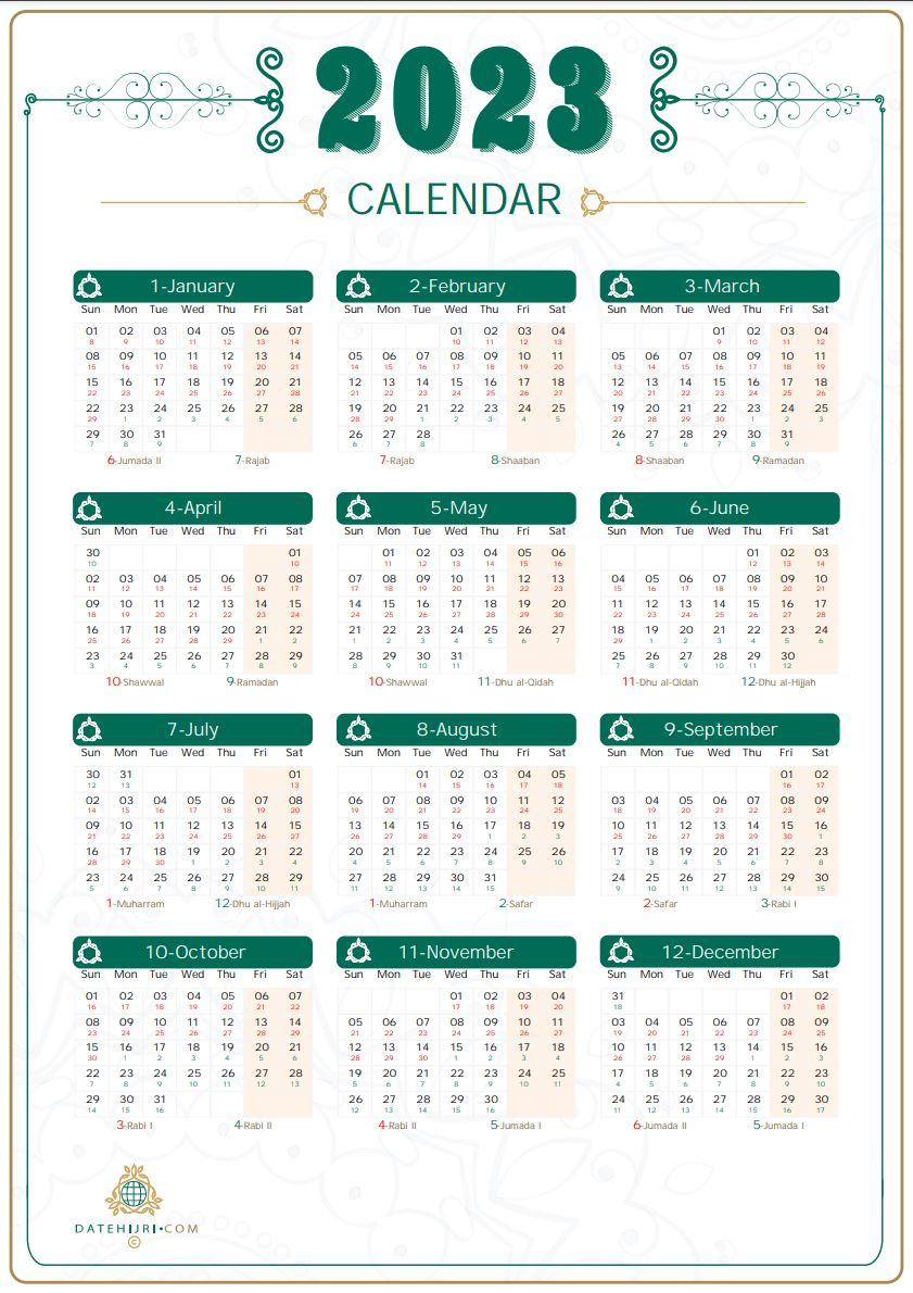 2024 Calendar Printable | Printable Calendar 2024 Saudi Arabia