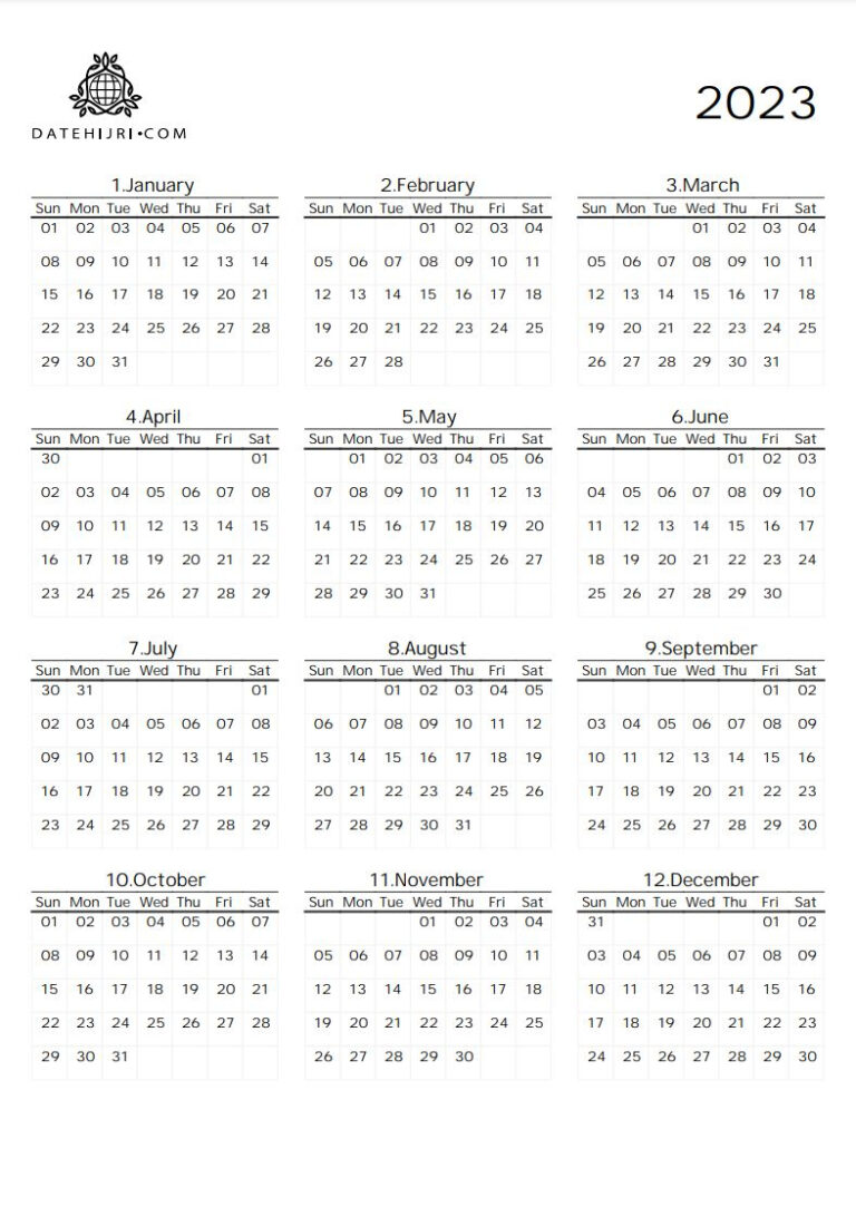 2024 Calendar Printable | Printable Calendar 2024 Saudi Arabia