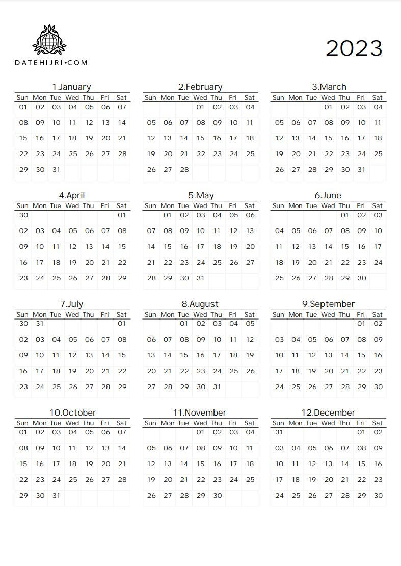 Printable Calendar 2024 Saudi Arabia Printable Calendar 2024