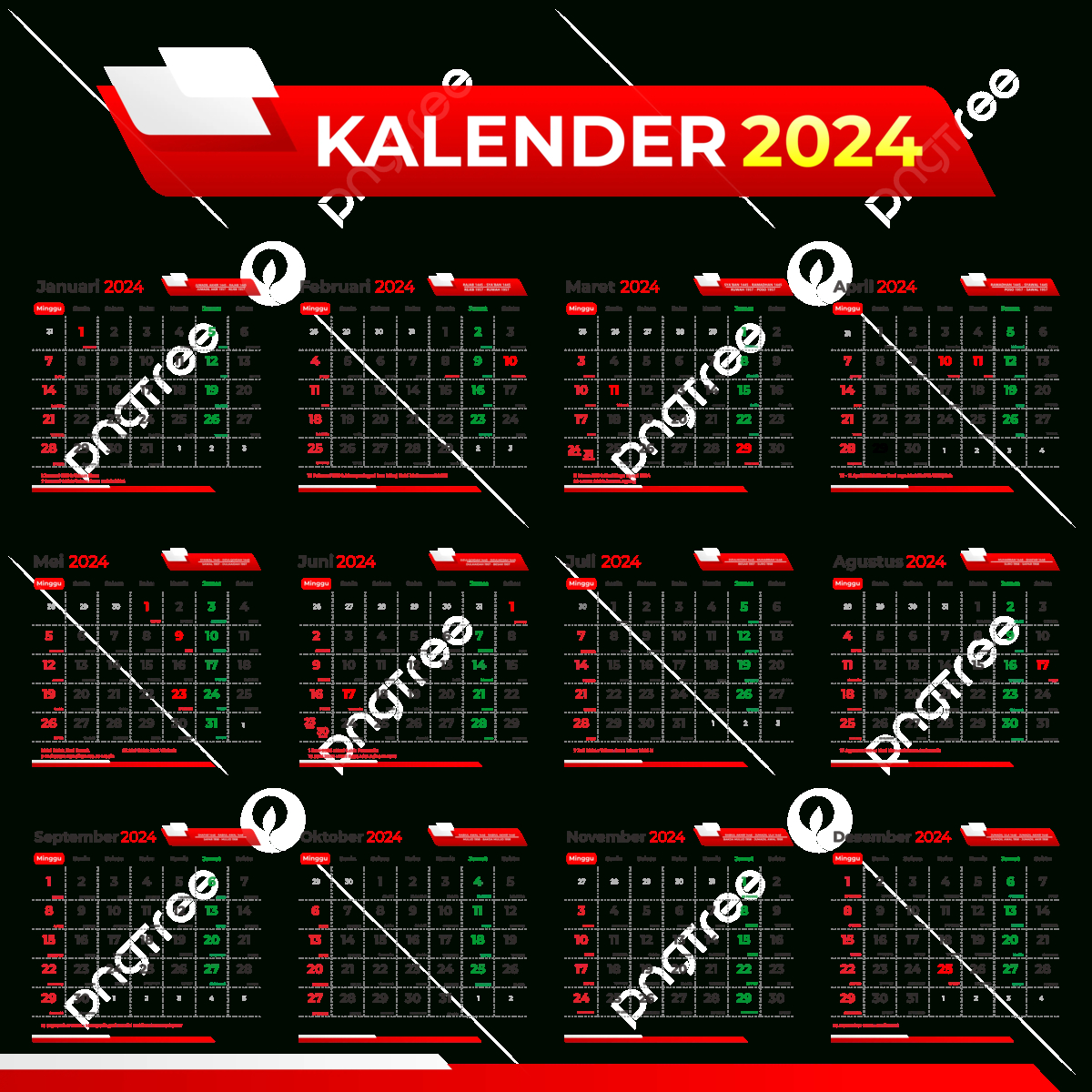 2024 Calendar Template Complete With Javanese Hijri Ad Dates And | Printable Calendar 2024 Indonesia