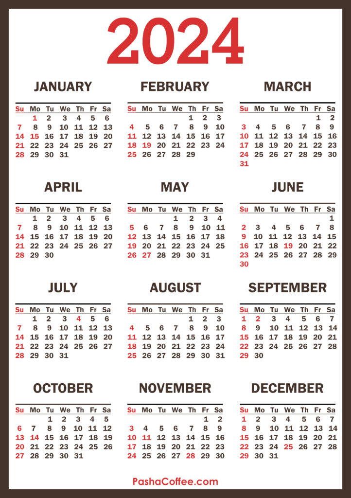 Printable 2024 Calendars Free Printable Printable Calendar 2024