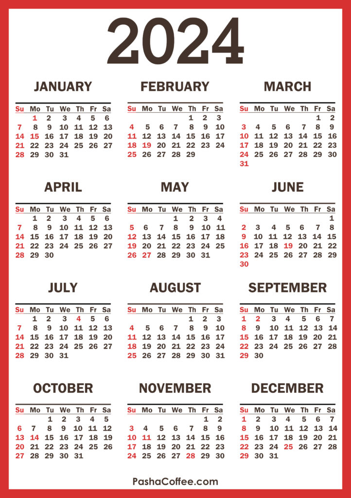 2024 Calendar with Holidays Printable | Printable Calendar 2024