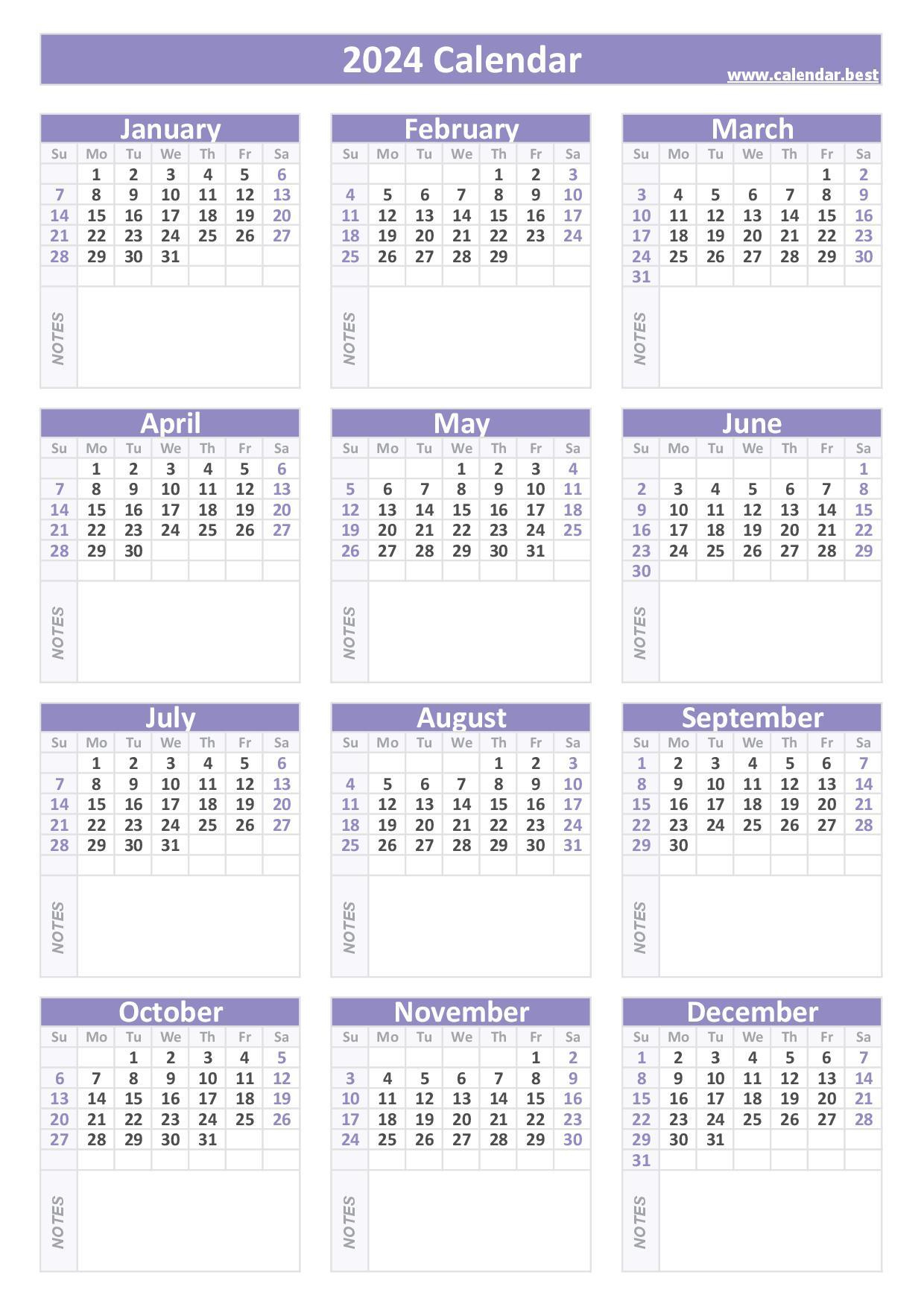 2024 Calendar With Week Numbers | Calendar 2024 Uk Printable Free Download