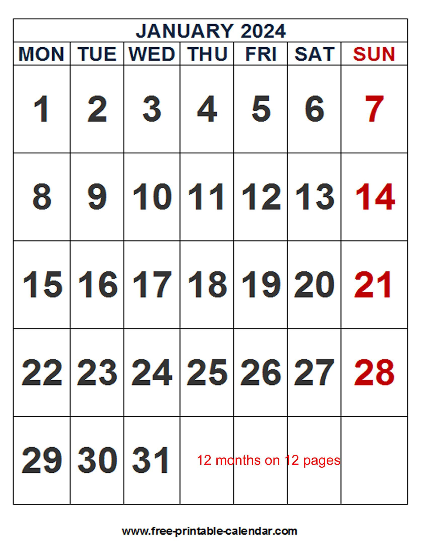 2024 Calendar Word Template - Free-Printable-Calendar | Free Printable Calendar 2024 Word