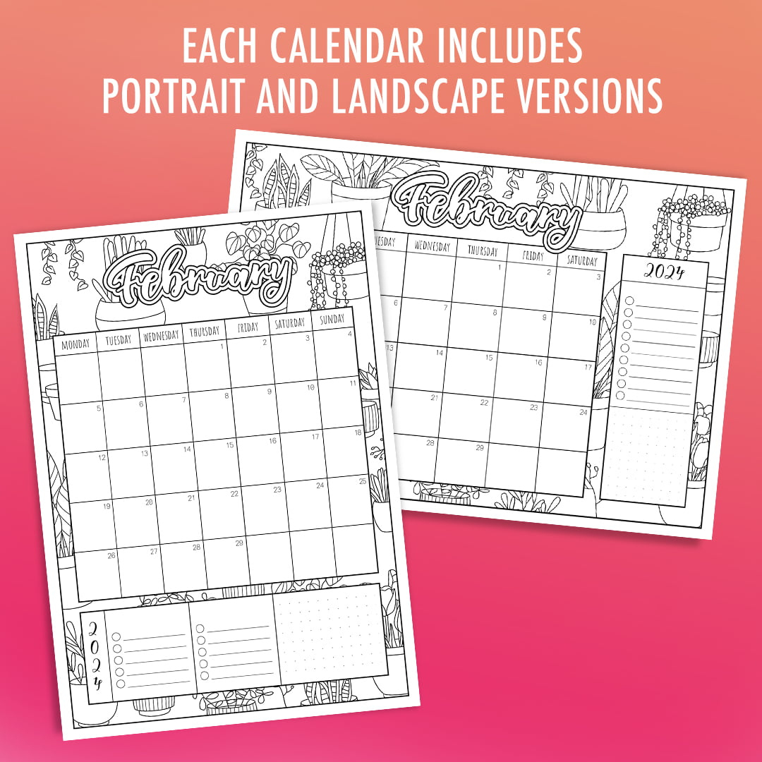 2024 Coloring Calendar | 2024 Calendar Printable Colour