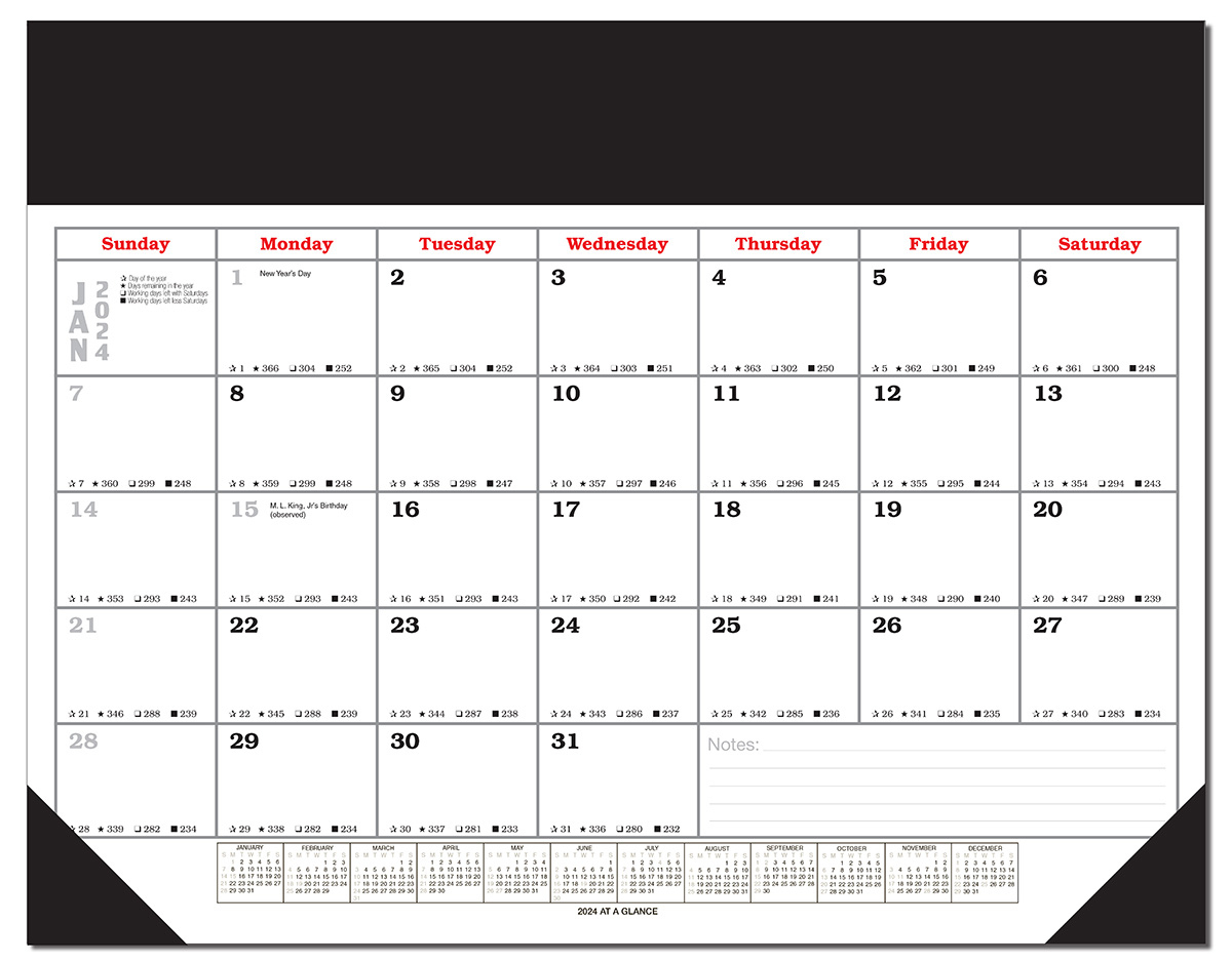 2024 Desk Pad Blotter Calendars (17X22 With Vinyl Top And Corners) | 2024 Calendar Printable Vertex