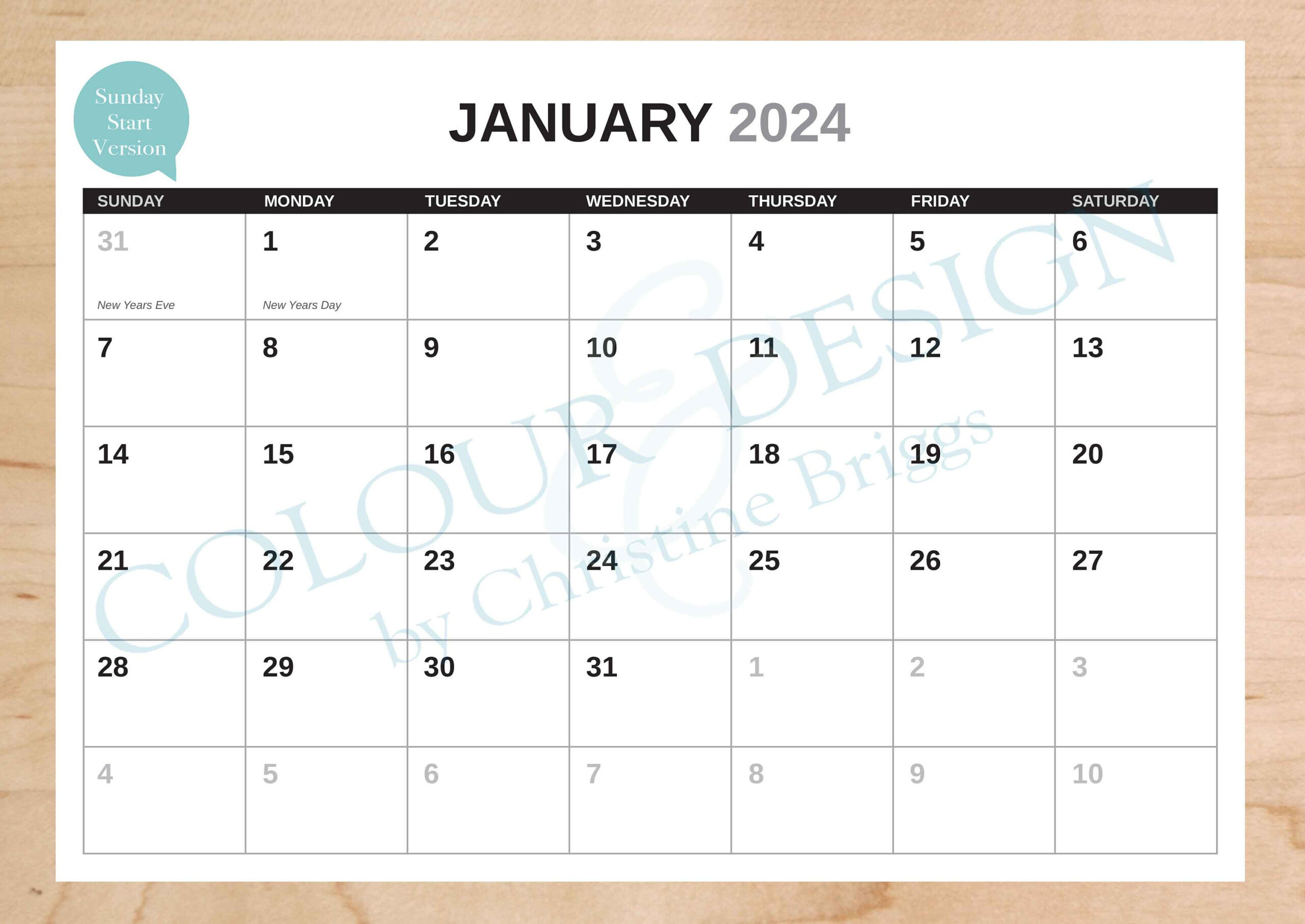 2024 Editable Indesign Calendar Template. 13 Month Calendar - Etsy | Calendar Template Indesign 2024