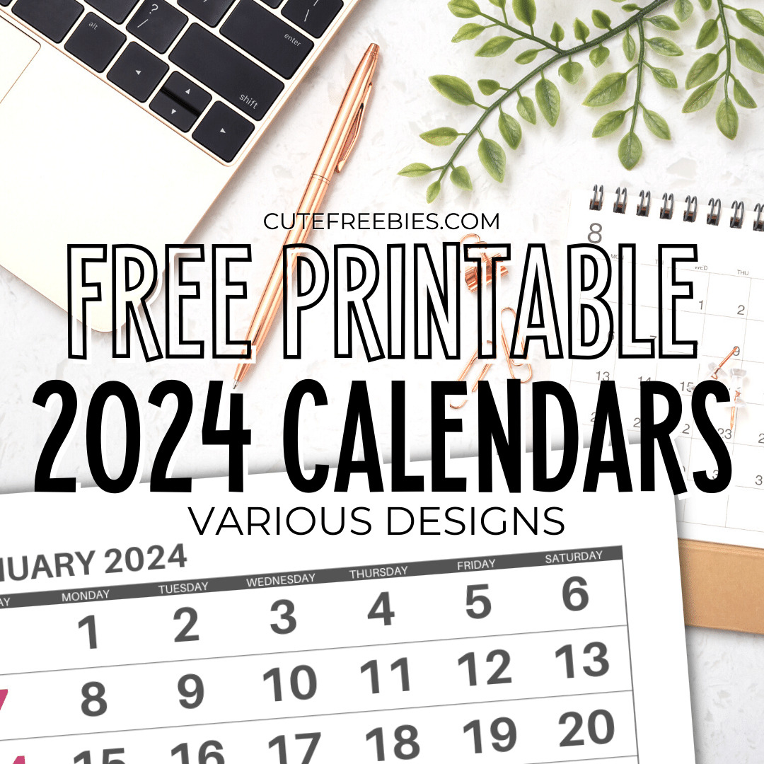 2024 Monthly Calendar (Free Leap Year Calendar) - Cute Freebies | 2024 Calendar Printable For Free