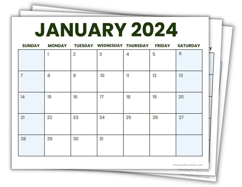 2024 Calendar Printable Free PDF Printable Calendar 2024