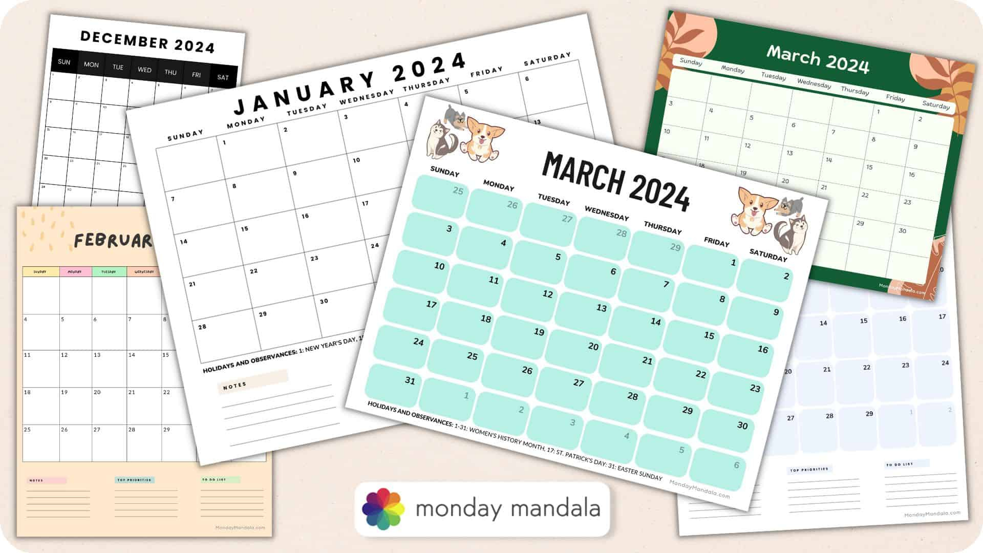 2024 Printable Calendars (56 Free Pdf Printables) | 2024 Printable Calendar By Month PDF