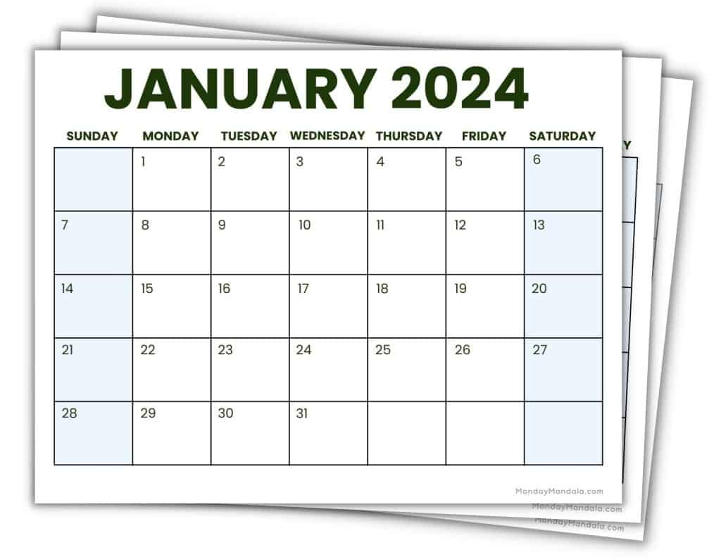 2024 Printable Calendars (56 Free Pdf Printables) | 2024 Printable Calendar By Month Pdf