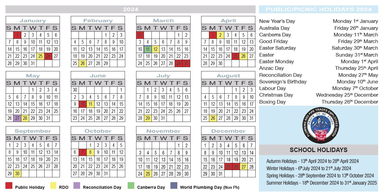Cfmeu Rdo Calendar 2024 Qld Printable PDF Download Printable Calendar