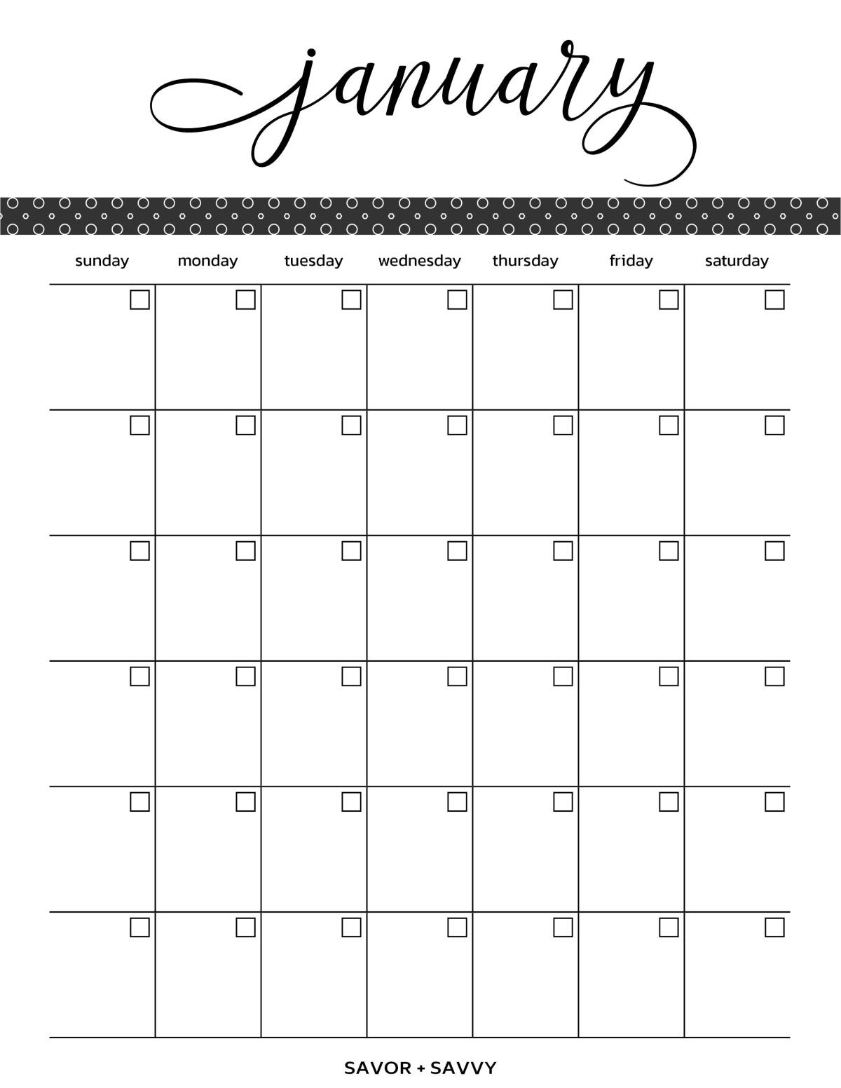 2024 Yearly Calendar Printable - Savor + Savvy | What Calendar Can I Reuse For 2024?