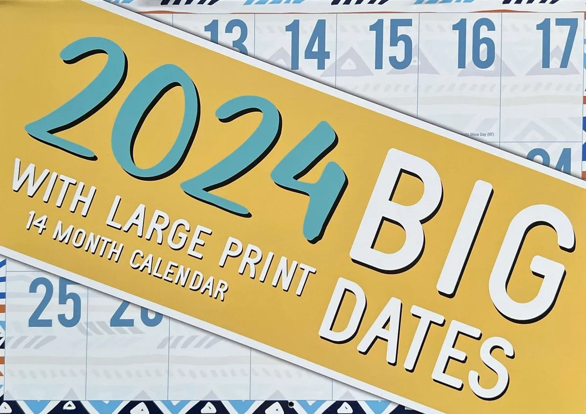 A4 Wall 2024 Calendar Big Date Large Print Australia Print 16 | 2024 Calendar Large Print