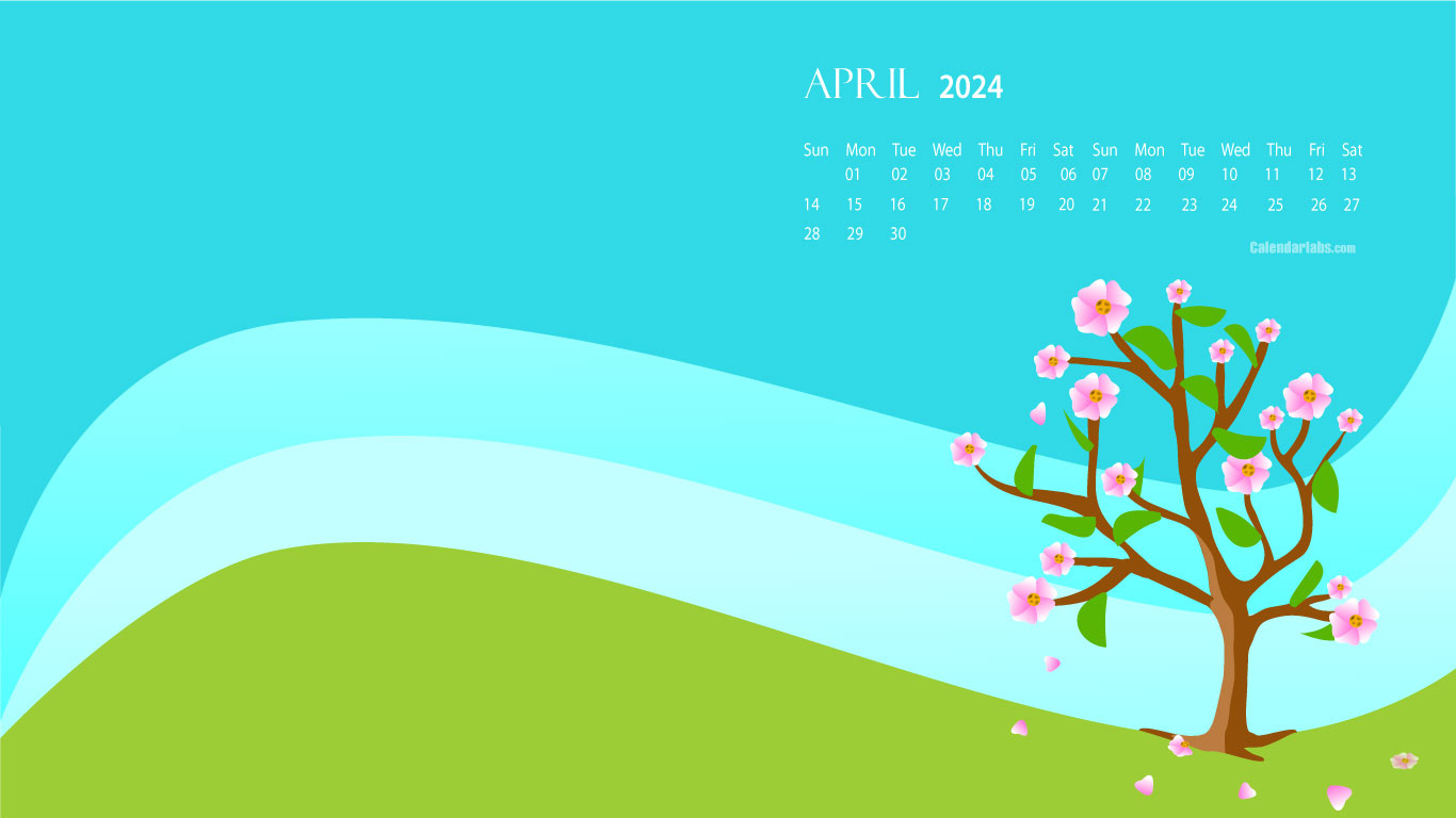 April 2024 Desktop Wallpaper Calendar - Calendarlabs | Template Calendar Labs 2024