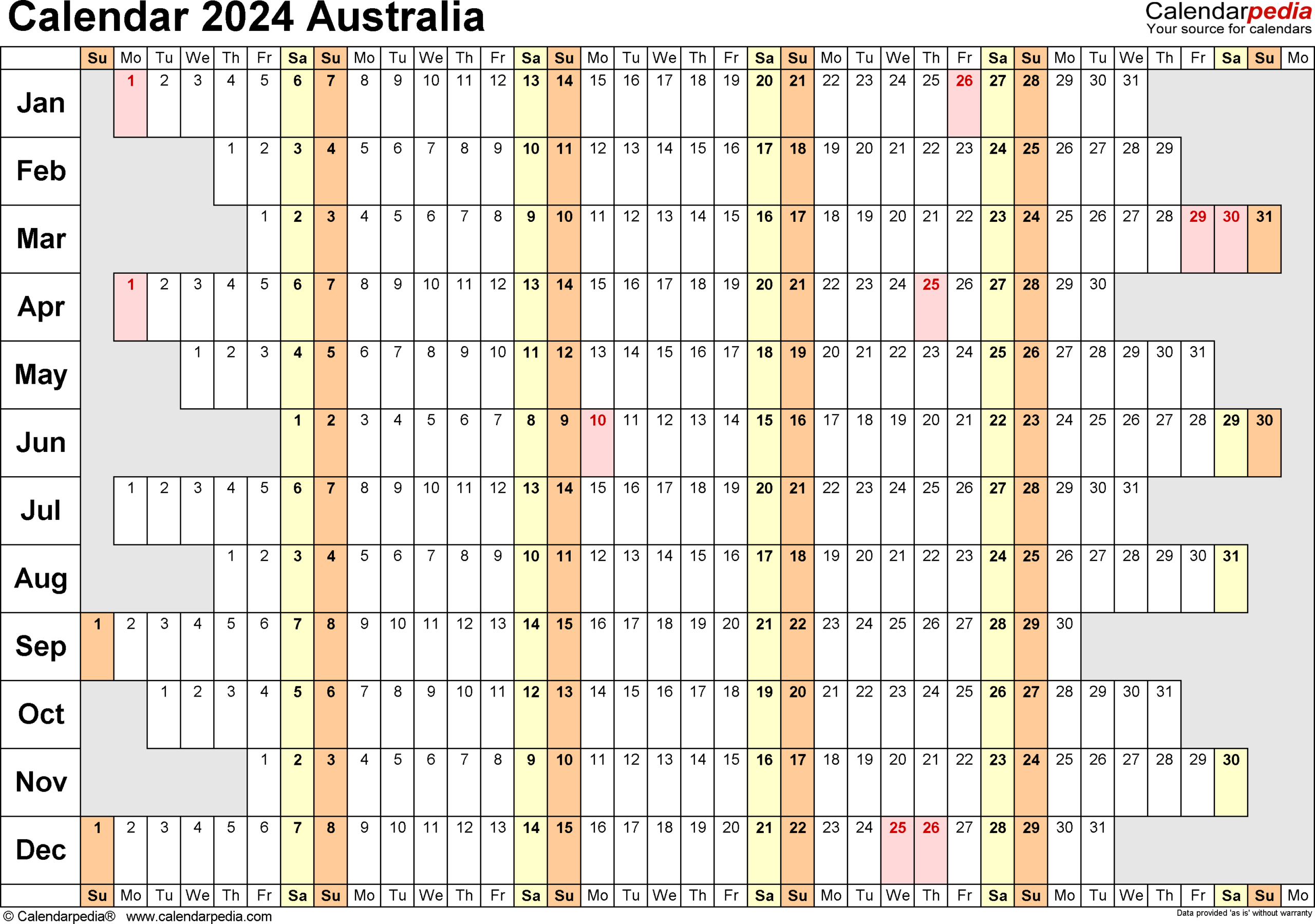 Australia Calendar 2024 - Free Printable Pdf Templates | 2024 Printable Calendar By Month Australia