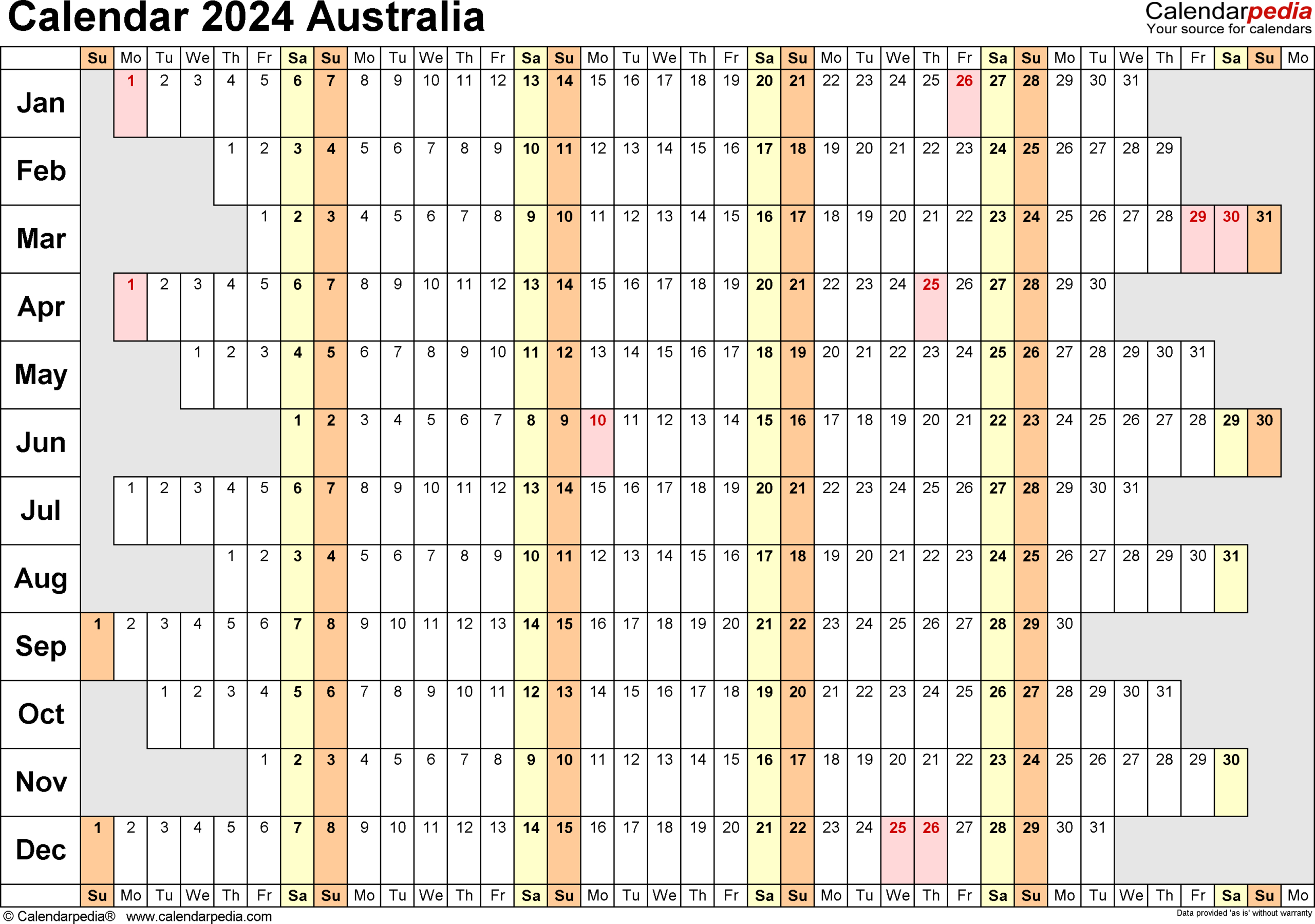 Australia Calendar 2024 - Free Printable Pdf Templates | Australian Calendar 2024 Printable